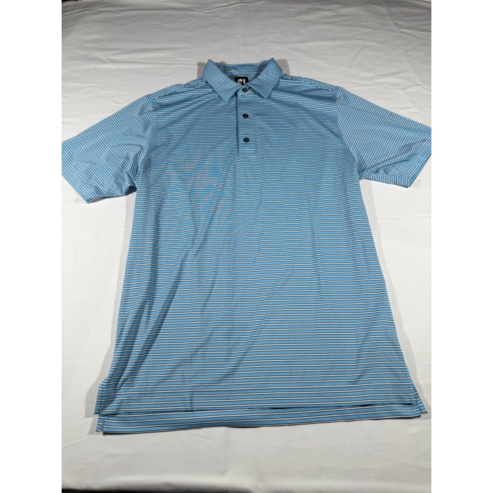 Footjoy FootJoy Golf Polo Shirt Mens Large Blue Striped Performance Size US L / EU 52-54 / 3 - 1 Thumbnail