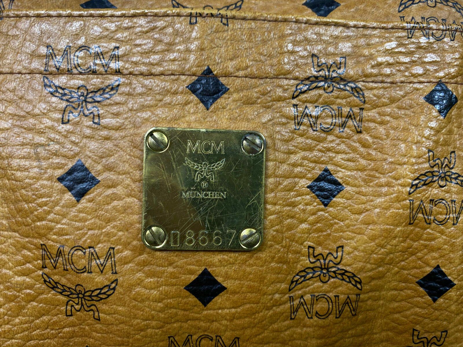 MCM Ladies MCM Brown Leather Monogram Logo Tote Bag Shoulder Bag Size ONE SIZE - 2 Thumbnail