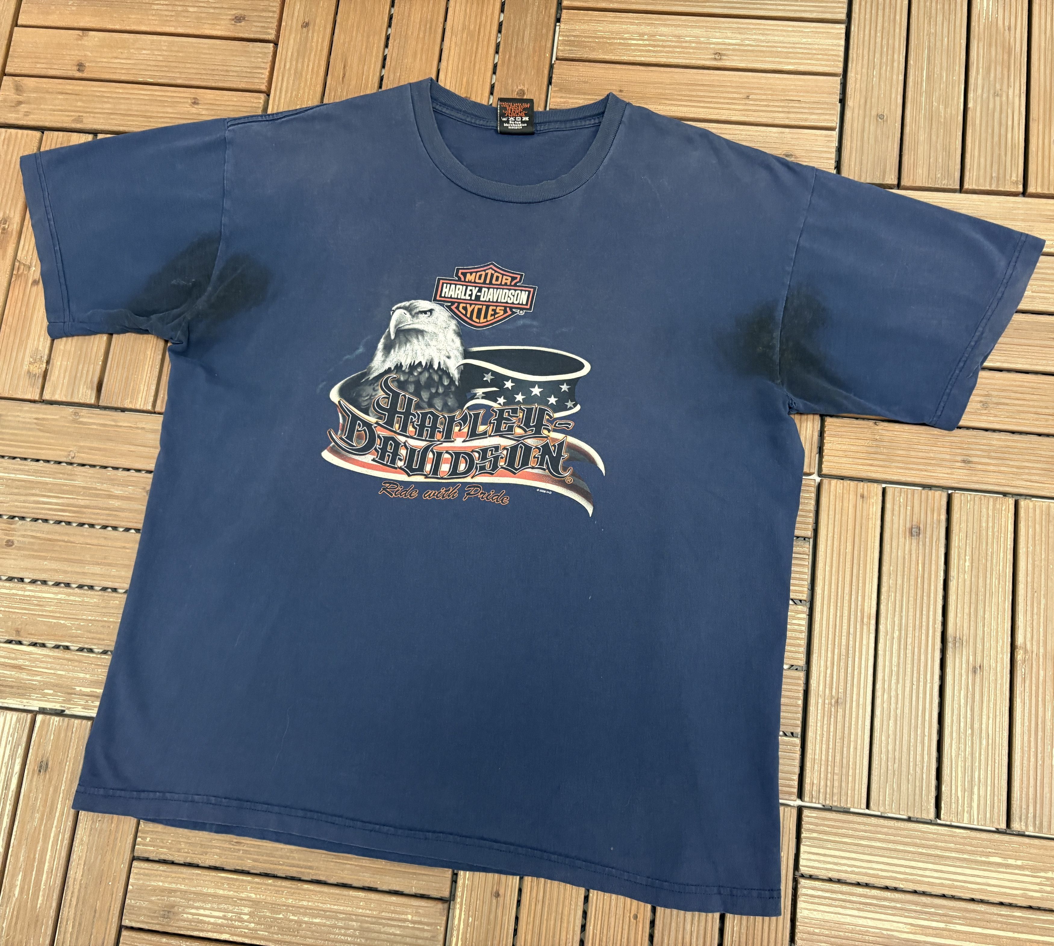 Vintage Harley Davidson Yakima, Washington Vintage Blue T-Shirt Size US XXL / EU 58 / 5 - 2 Thumbnail