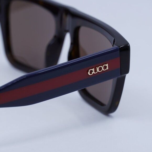 Gucci Gucci GG1868S 002 Sunglasses Havana/Blue/Red Square Frame Size ONE SIZE - 5 Thumbnail