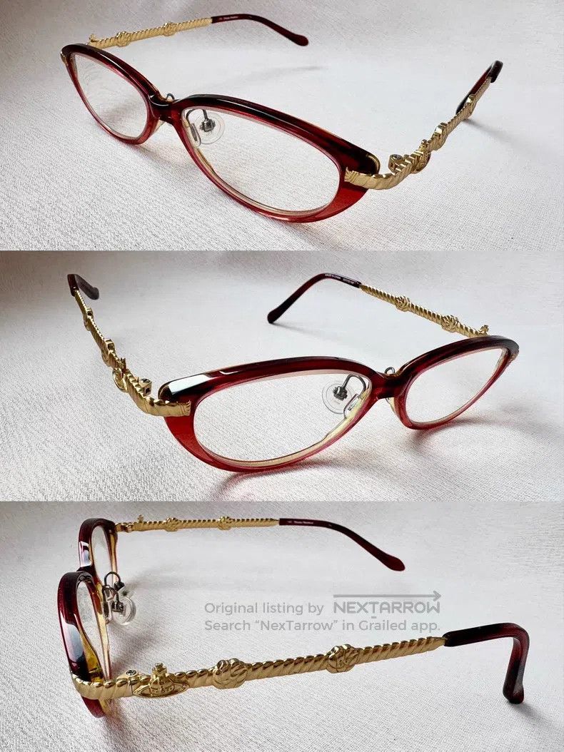 Vivienne Westwood Vivienne Westwood Vintage red-brown knotted rose metal fra Size ONE SIZE - 1 Thumbnail