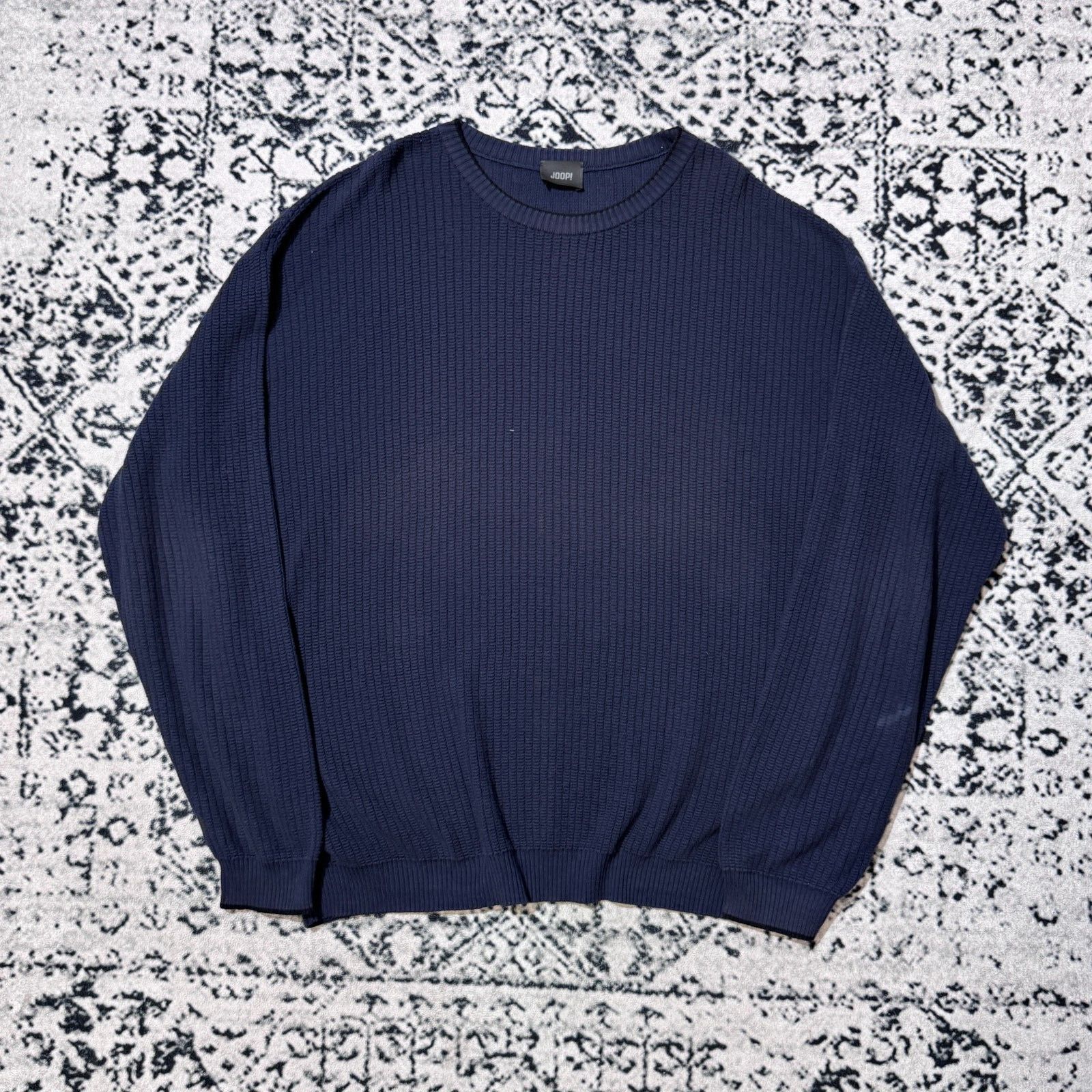 Joop! × Vintage Vintage Joop Unisex Navy Blue Cotton Sweater Size L Y2K 90s Size US L / EU 52-54 / 3 - 1 Thumbnail
