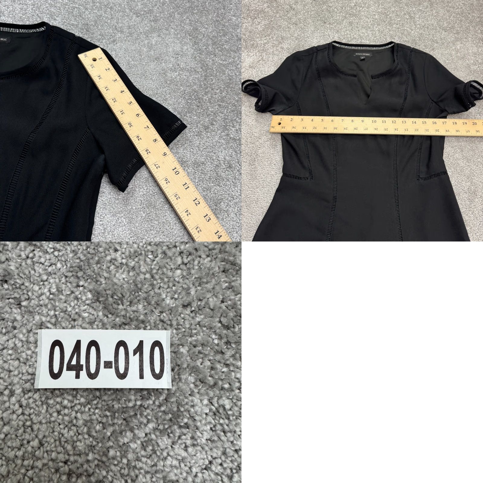 Banana Republic Banana Republic Dress Womens 6 Tall Black Midi Fit & Flare Ladder Stitch Classic Size M / US 6-8 / IT 42-44 - 10 Thumbnail