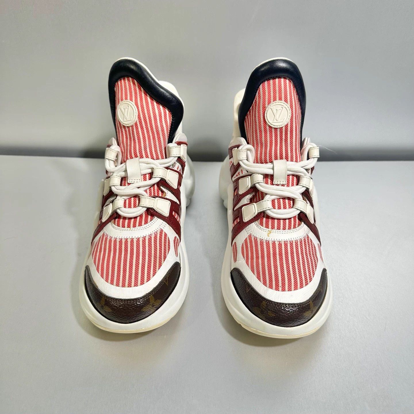 Louis Vuitton Louis Vuitton Archlight White/Red Monogram Sneakers 37 Size US 6 / IT 36 - 2 Thumbnail