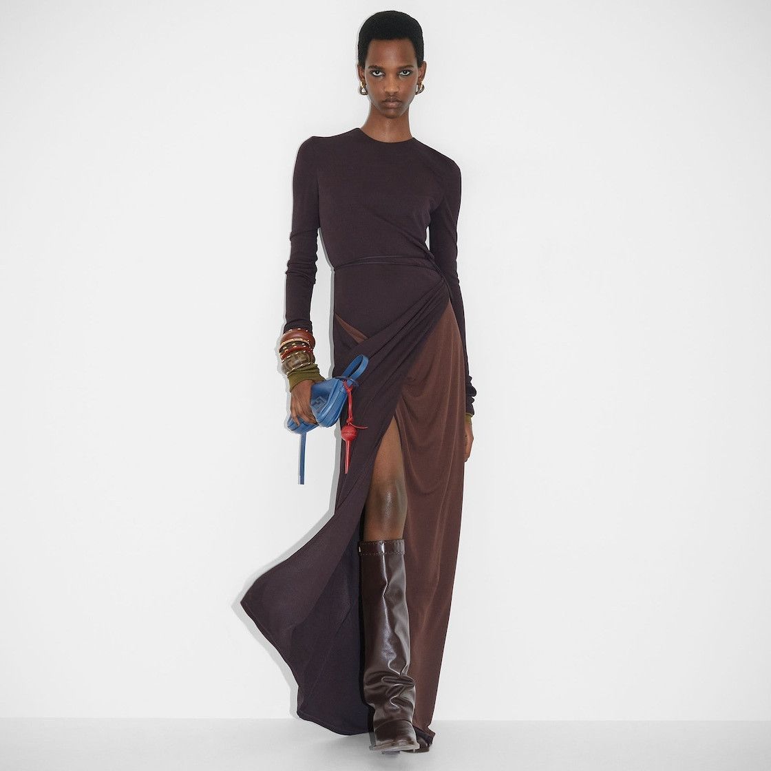 Fendi o1s1wg110226 Maxi Dress in Dark Purple Size L / US 10 / IT 46 - 4 Thumbnail