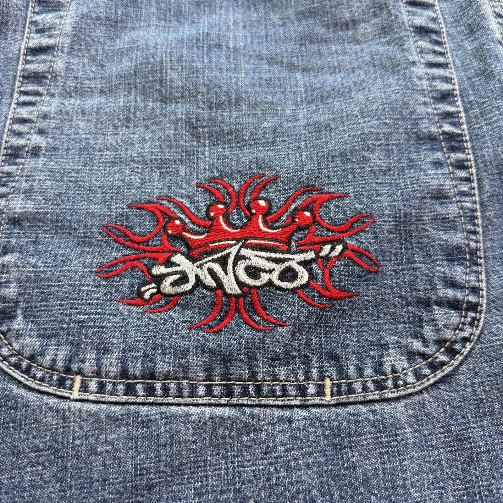 JNCO Vintage JNCO Jeans Denim Shorts Mens 34 Blue Y2K Flame Logo Size US 34 / EU 50 - 6 Thumbnail