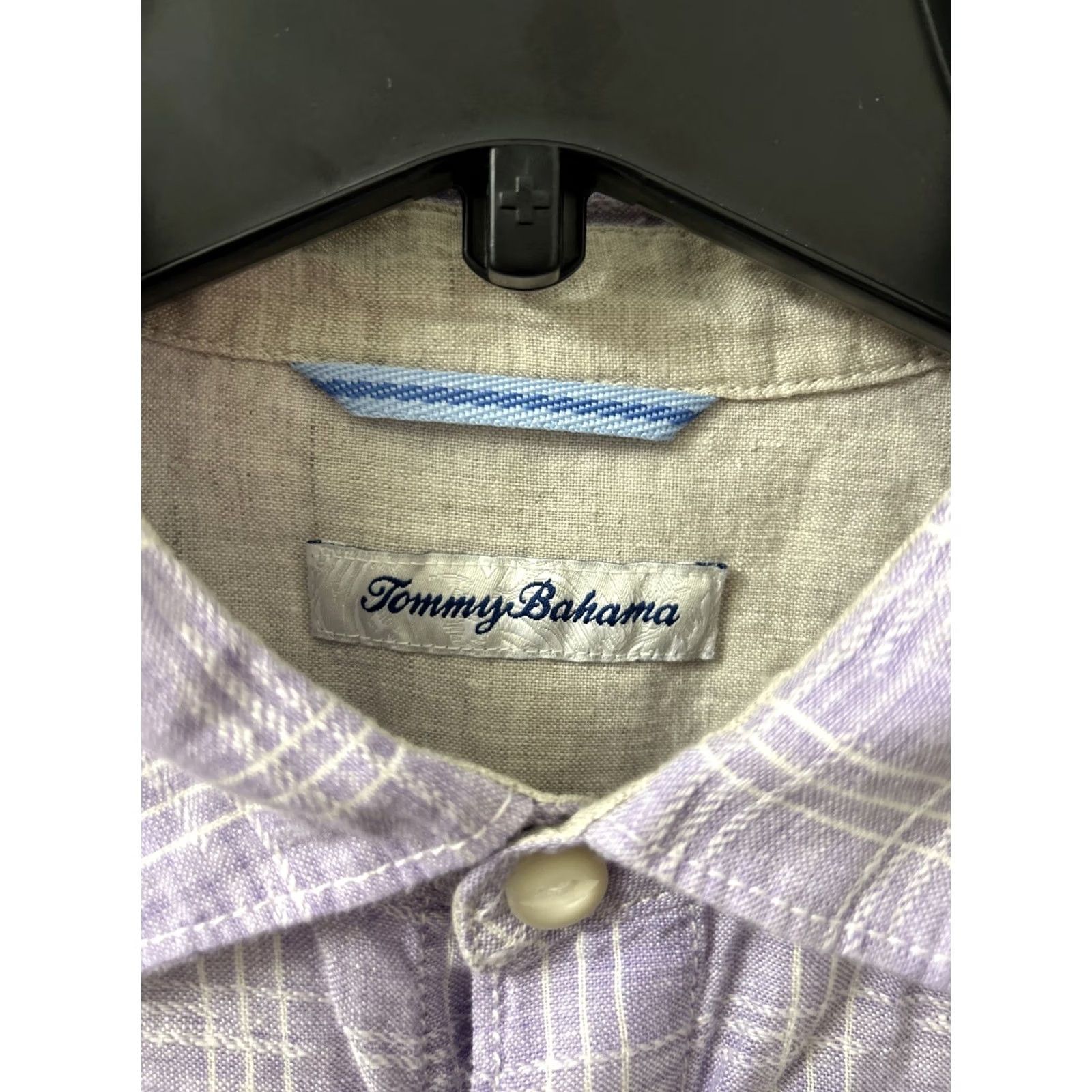Tommy Bahama Tommy Bahama Shirt Mens Medium Purple Plaid 100% Linen Button-Down Long Sleeve Shirt Size US M / EU 48-50 / 2 - 6 Thumbnail