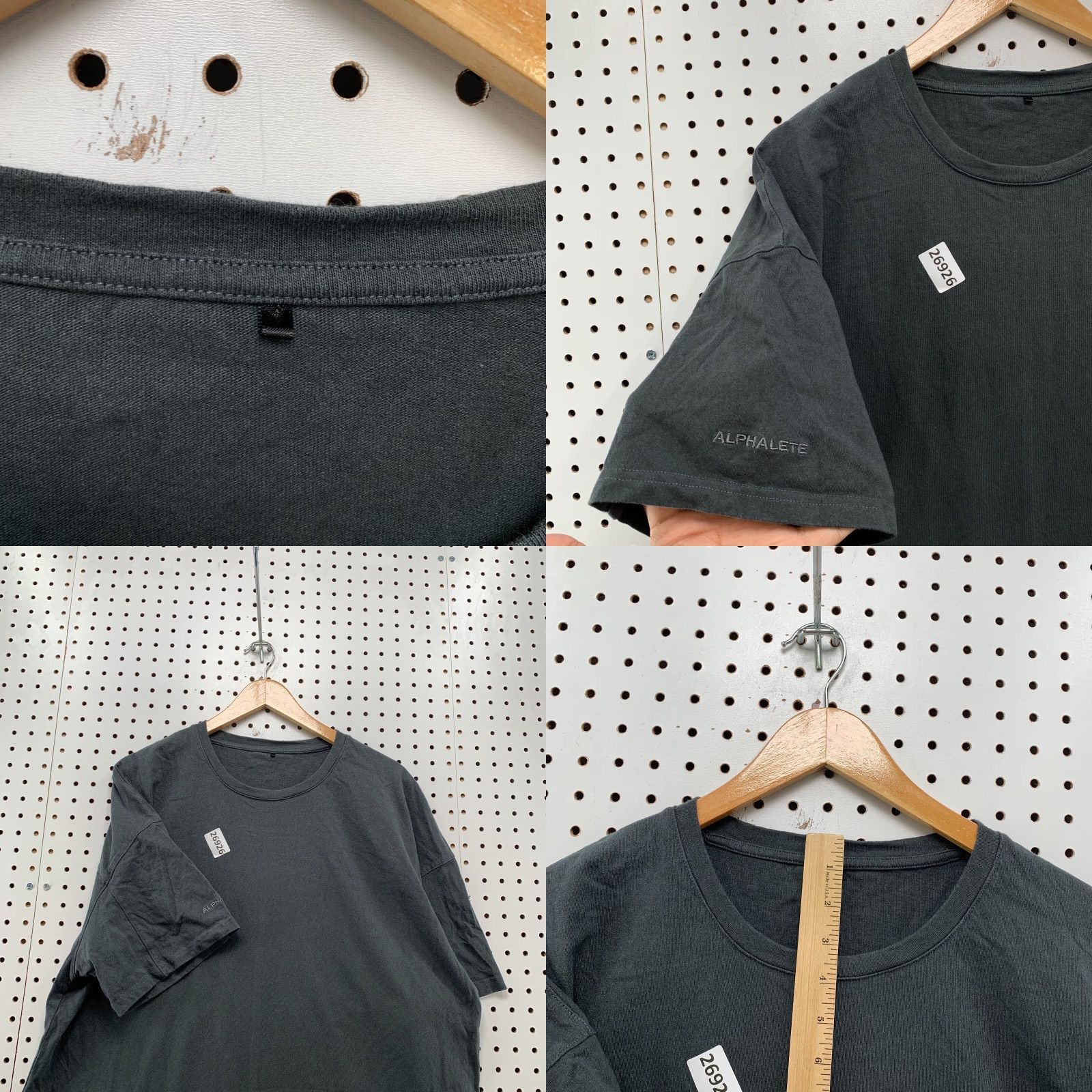 Vintage VINTAGE Alphalete Shirt Black Short Sleeve Adult XL T-Shirt Cotton Blend Crew Neck 24x31.5 - 90s-Event? Size US XL / EU 56 / 4 - 8 Thumbnail