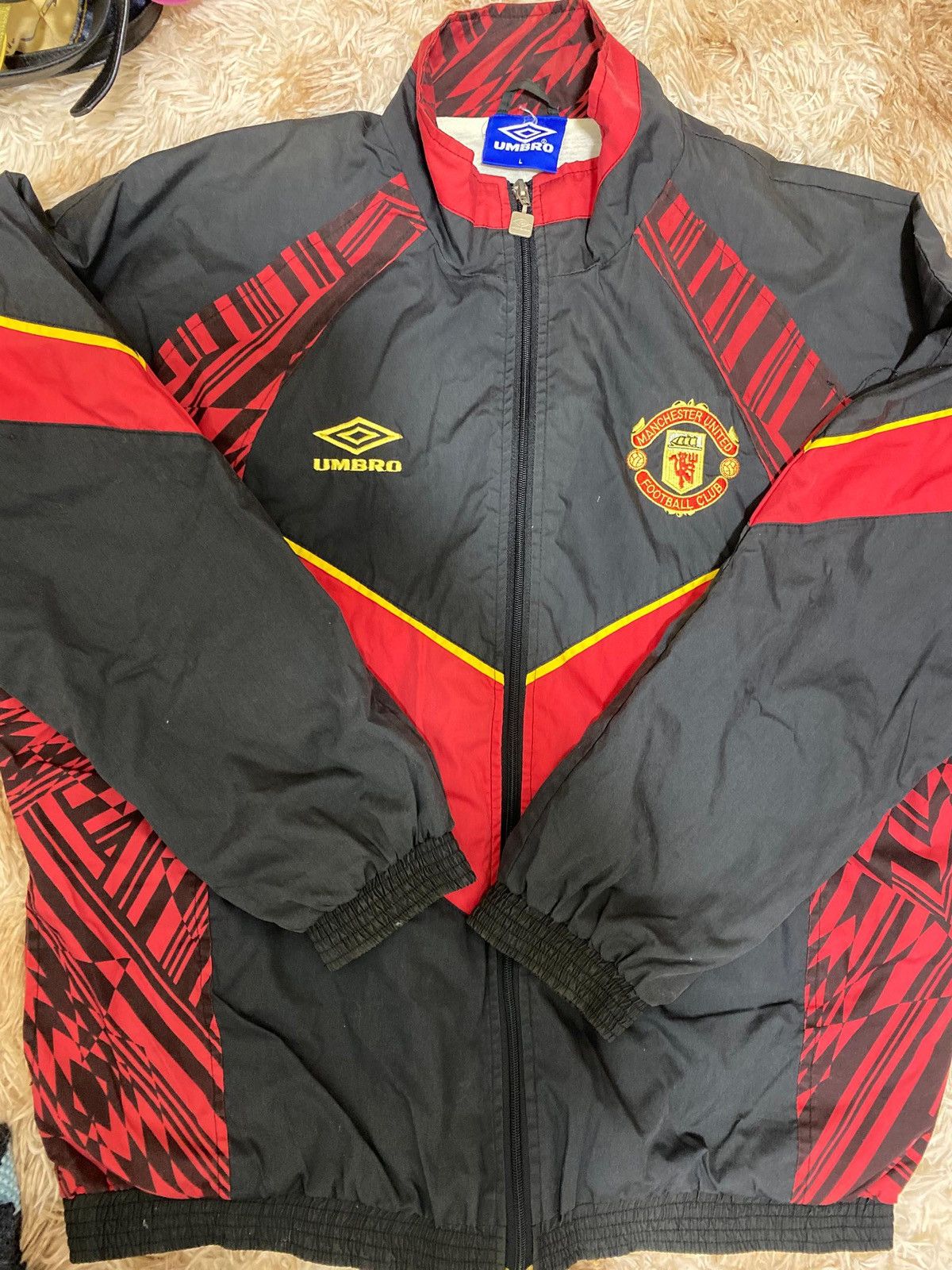 Rare Vintage Umbro Manchester United 90s Windbreaker Jacket