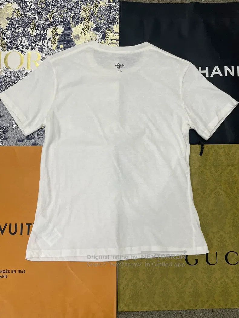 Dior Dior White portrait letter printed short sleeves Size M / US 6-8 / IT 42-44 - 3 Thumbnail