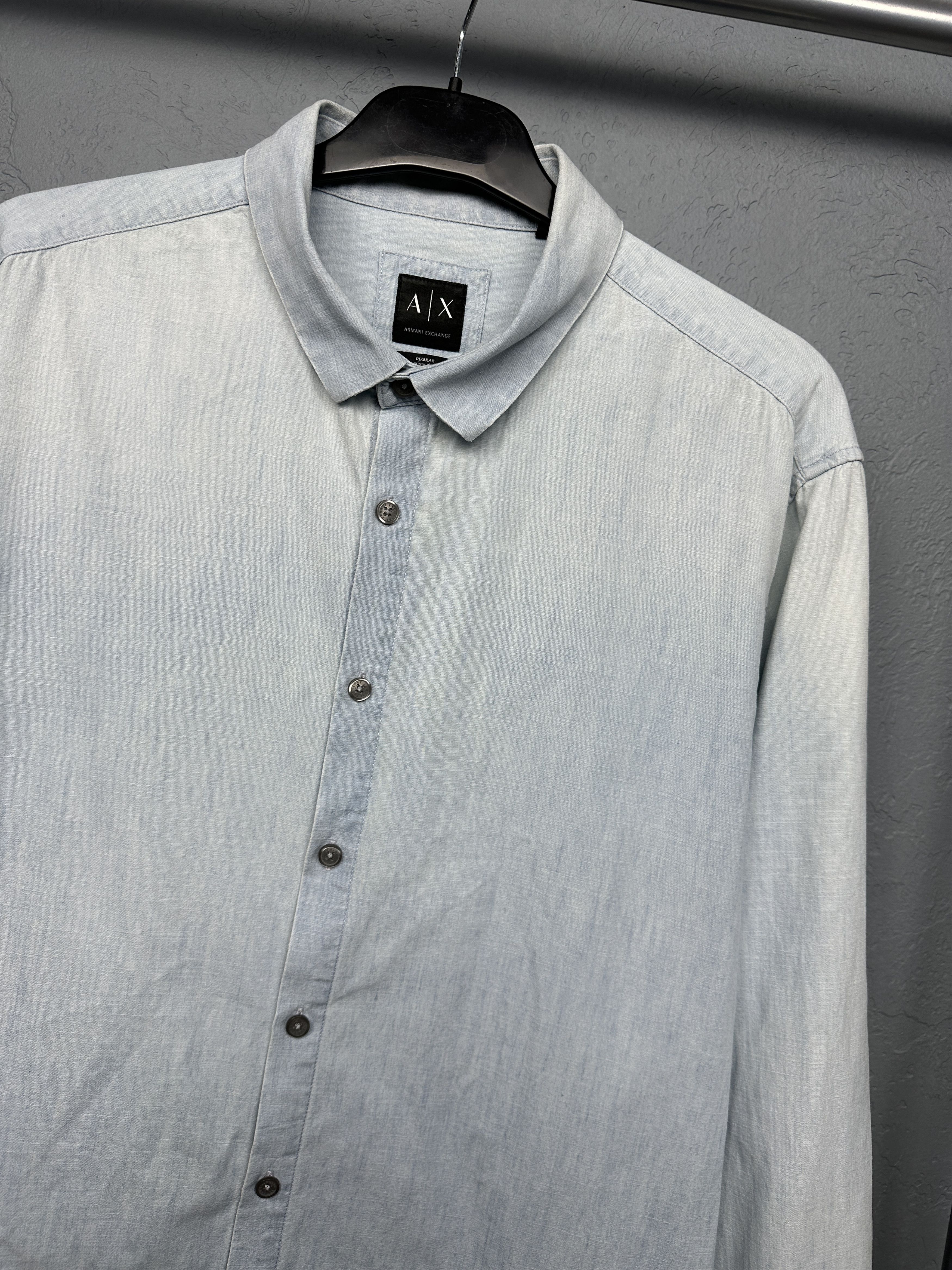 Armani Exchange Armani Exchange Mens Denim Shirt Size US XL / EU 56 / 4 - 2 Thumbnail