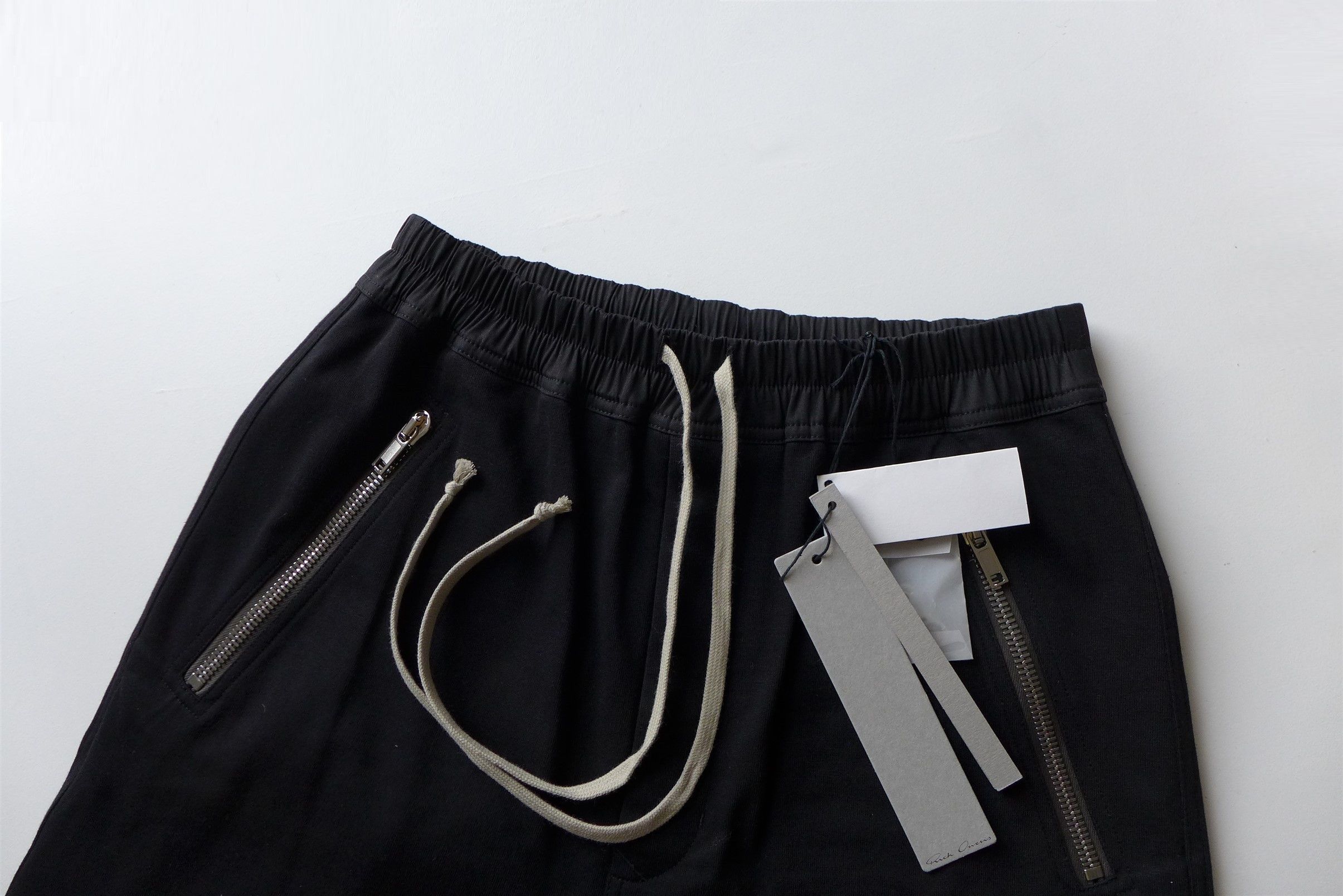 Rick Owens Rick Owens Tecuatl Cropped Drawstring Pants - Black Cotton Size US 32 / EU 48 - 4 Thumbnail