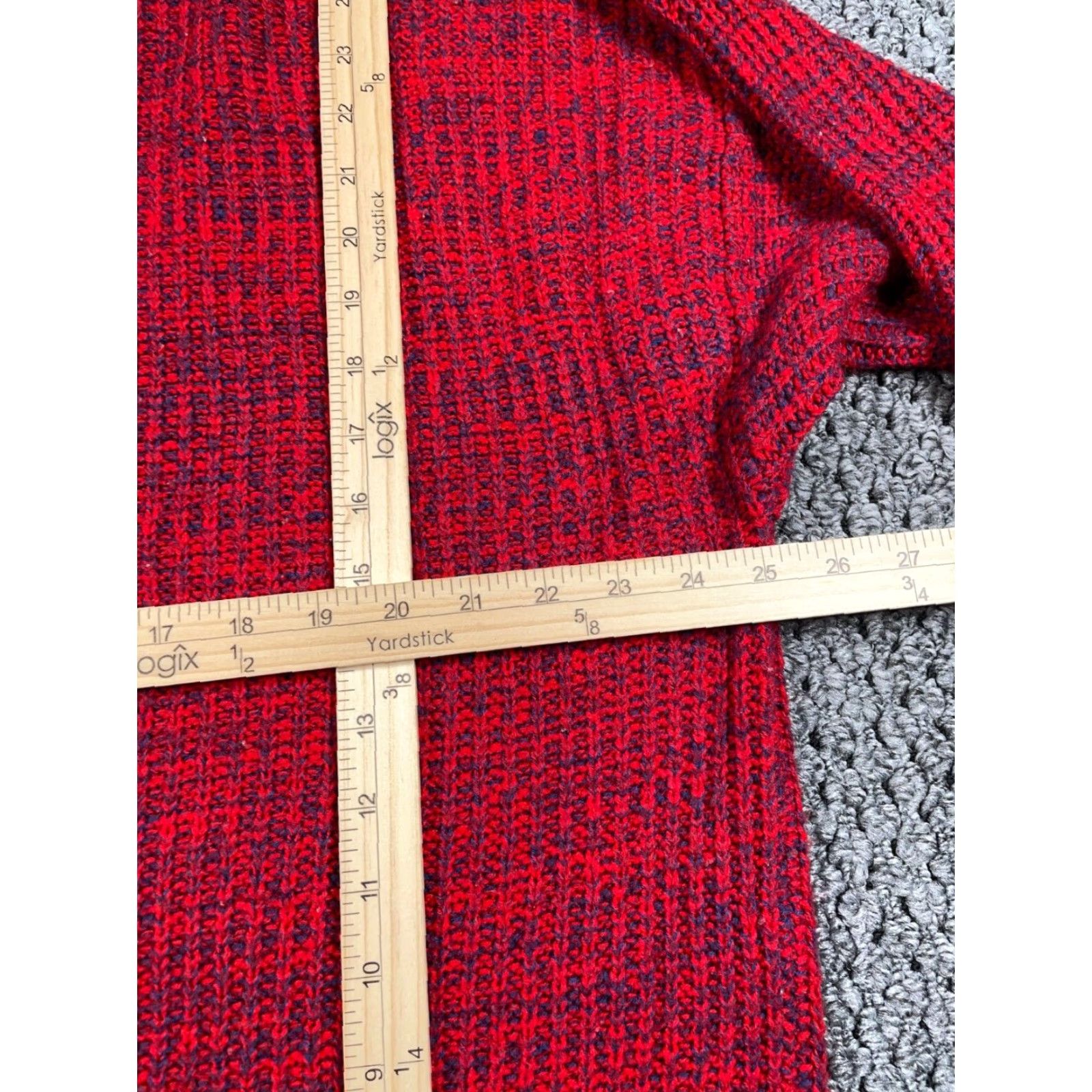 Vintage VINTAGE 80s Chunky Knit Crewneck Sweater Adult XL Red Preppy Retro Mens Size US XL / EU 56 / 4 - 6 Thumbnail