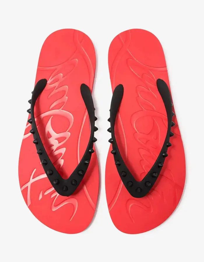 Christian Louboutin o1s1wg110925 Loubi Flip Sandals in Red Size US 10 / EU 43 - 6 Thumbnail