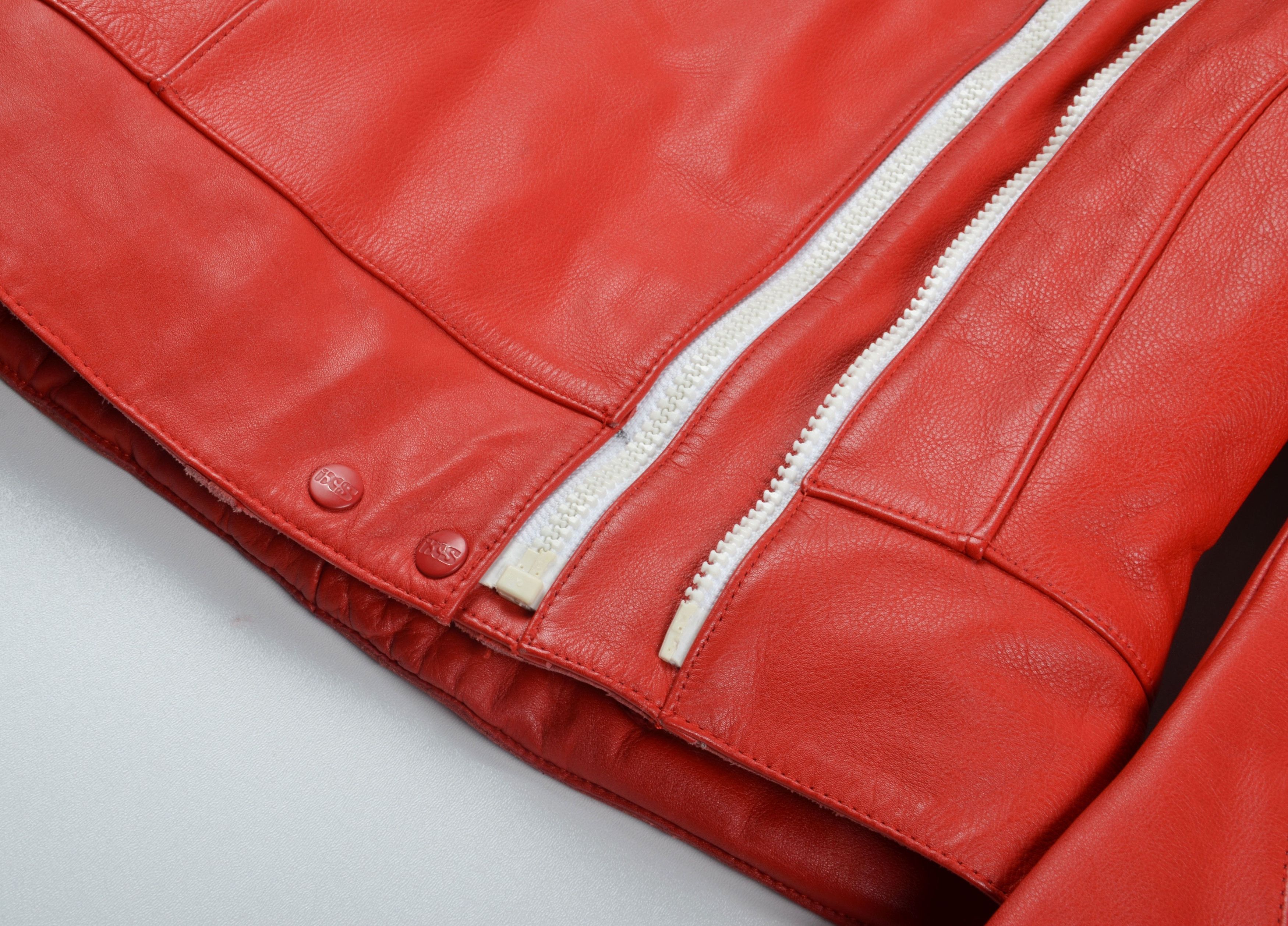 Other Vintage IXS Red Leather Moto Bike Racing Jacket Size S / US 4 / IT 40 - 5 Thumbnail
