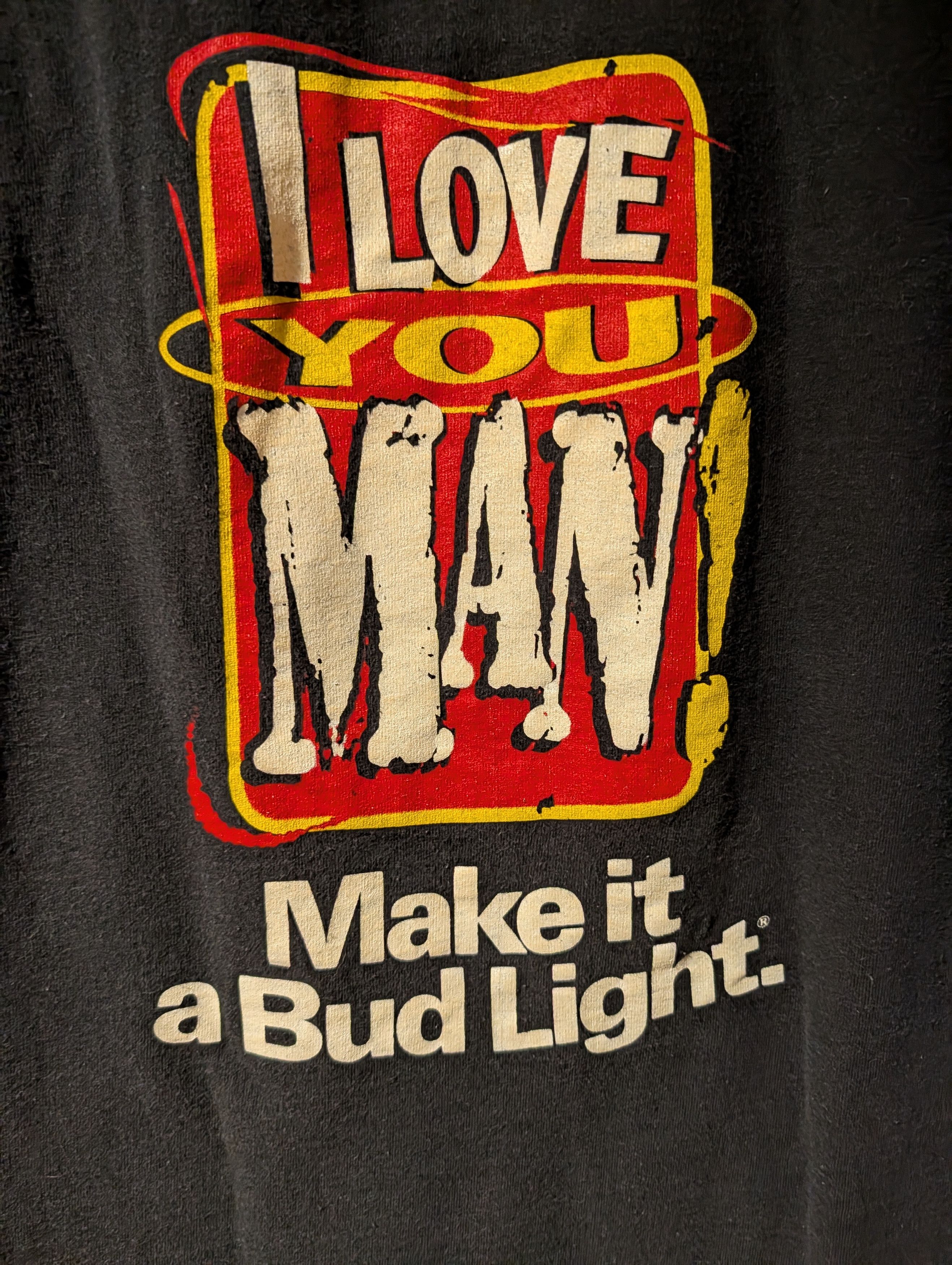 Anvil Vintage 1996 Bud Light I Love You Man Fishing Large T-Shirt Size US L / EU 52-54 / 3 - 6 Thumbnail