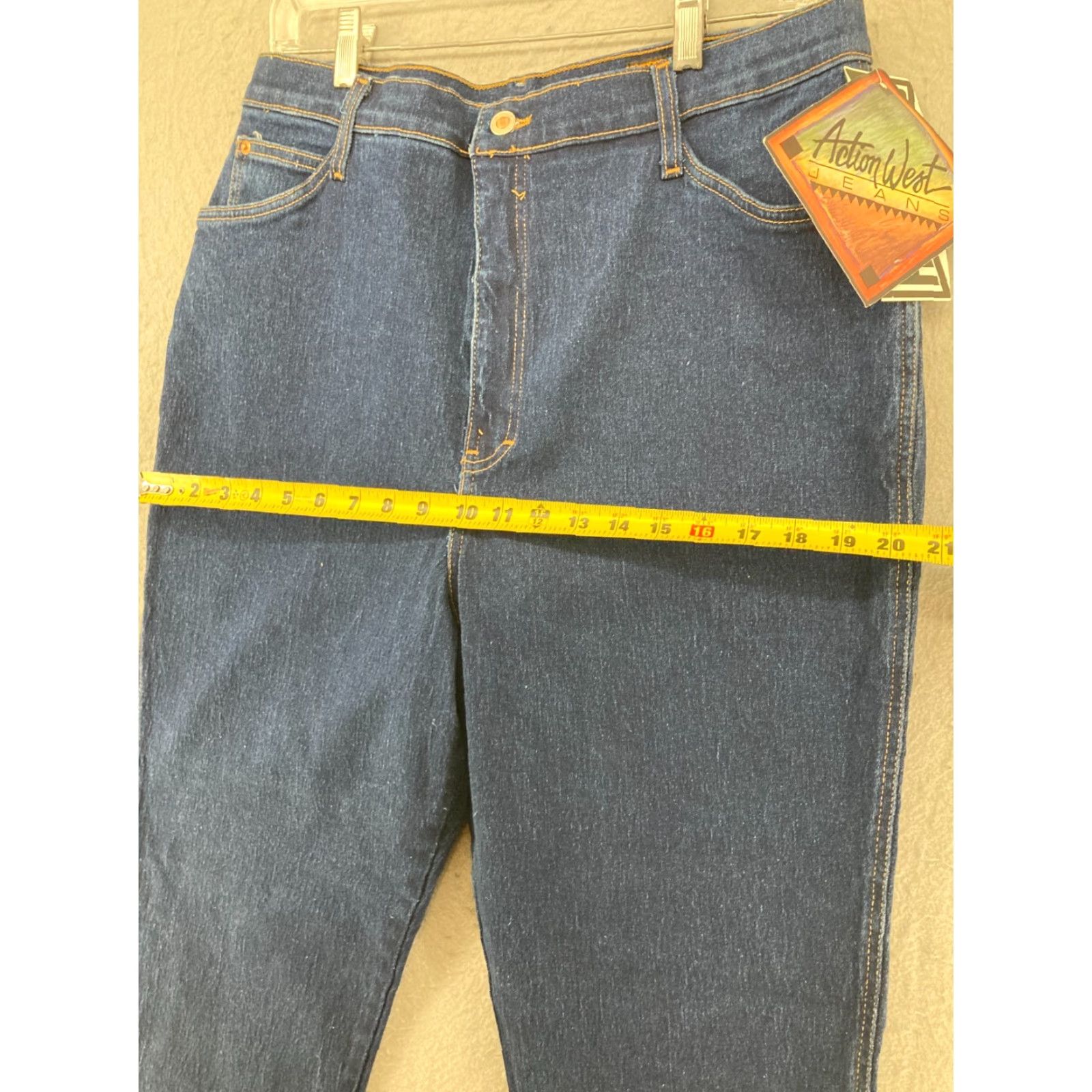 Vintage Action West High Rise Bootcut Jeans Womens 18 Stretch Dark Wash Denim Blue Size 40" / US 18 - 4 Thumbnail
