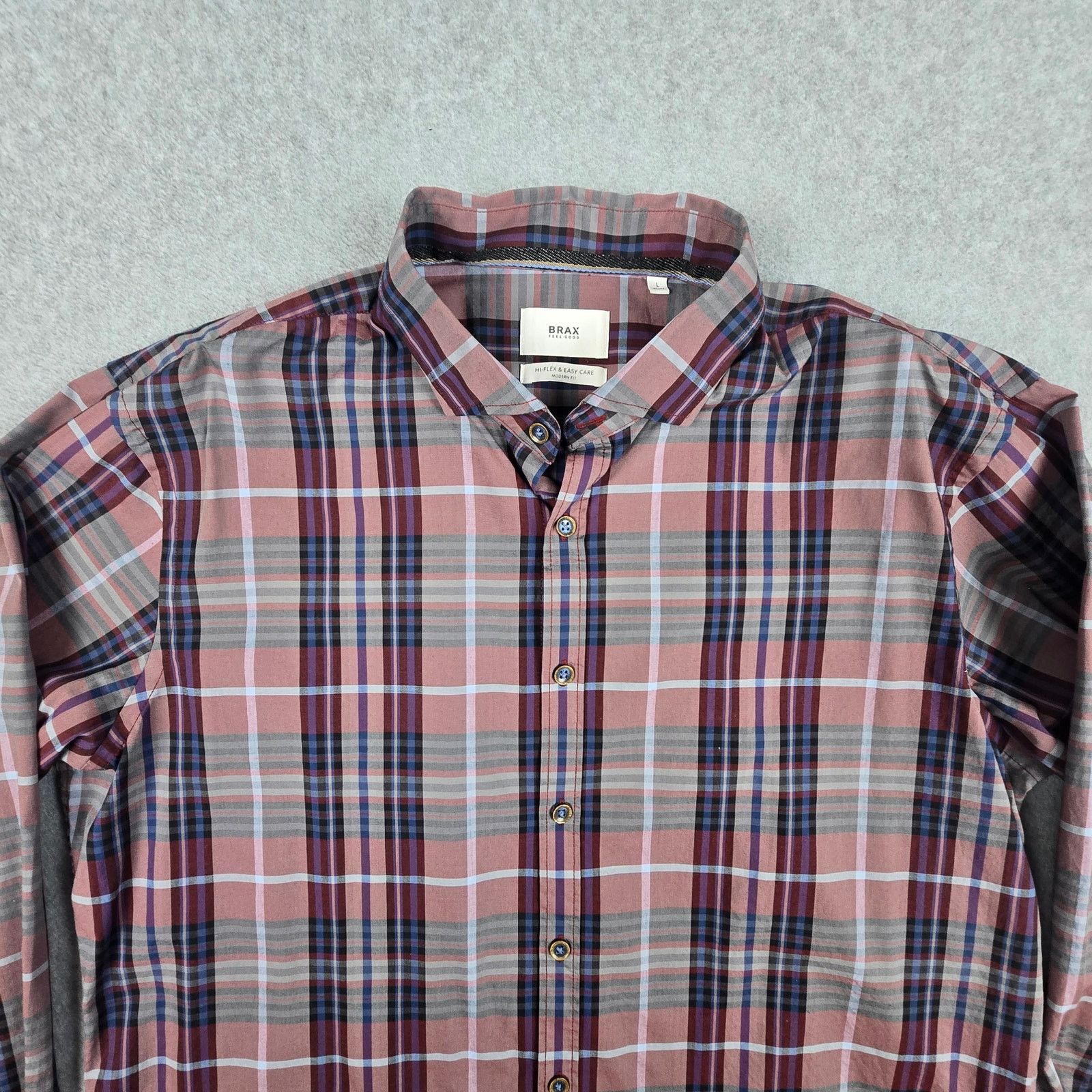 BRAX BRAX Large 41-42 Plaid Modern-Fit Shirt Size US L / EU 52-54 / 3 - 4 Thumbnail