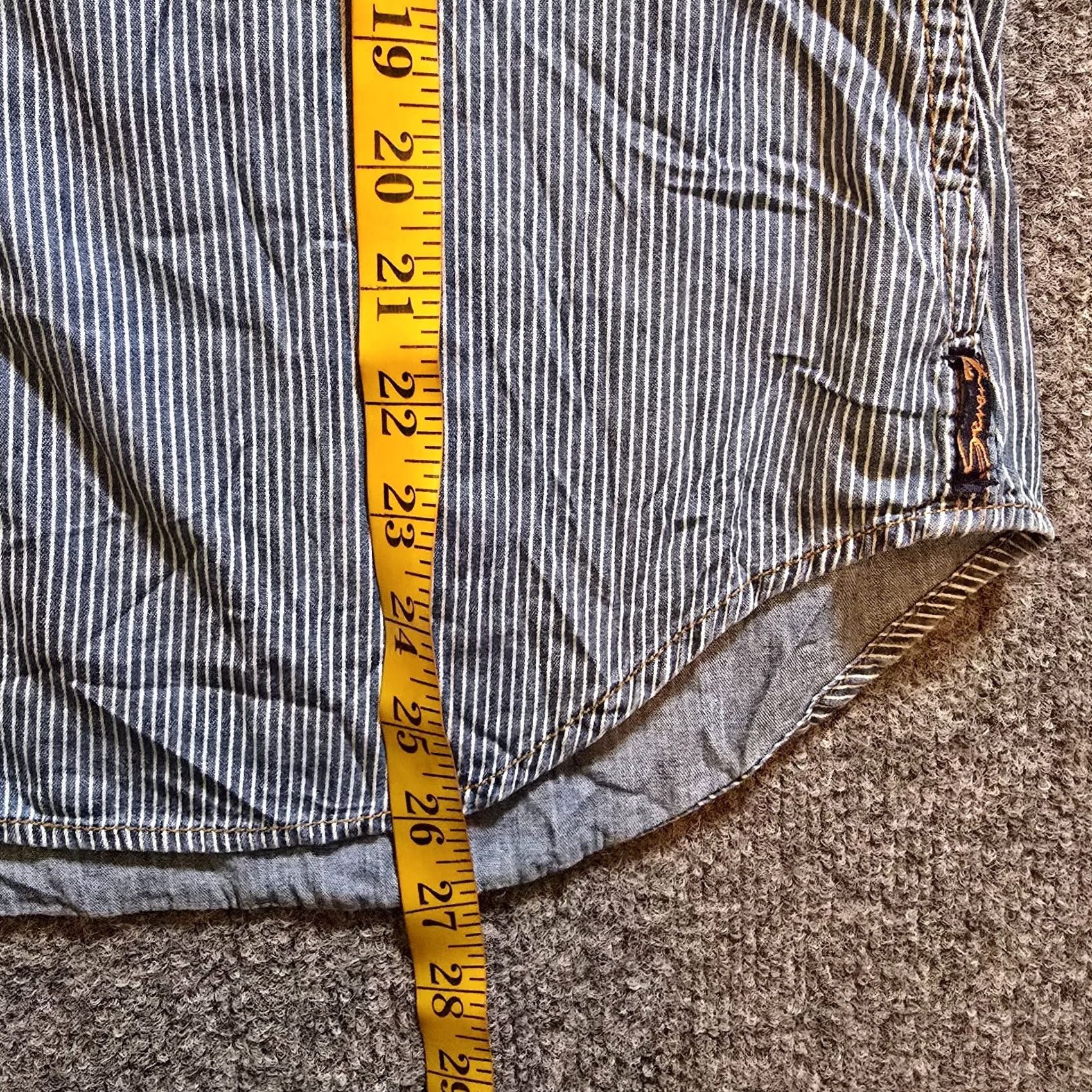 Vintage Seven Jeans Top Womens Size Small Blue White Striped Chambray Button Up Casual Shirt S Blue Striped Chambray Button Up Womens Mens? No Size S / US 4 / IT 40 - 7 Thumbnail
