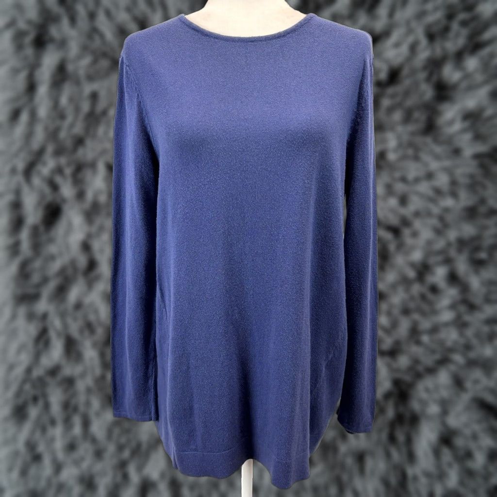 J. Jill J. Jill Women's Pullover Sweater Blue Medium Long Sleeve Cotton Blend Size M / US 6-8 / IT 42-44 - 1 Thumbnail