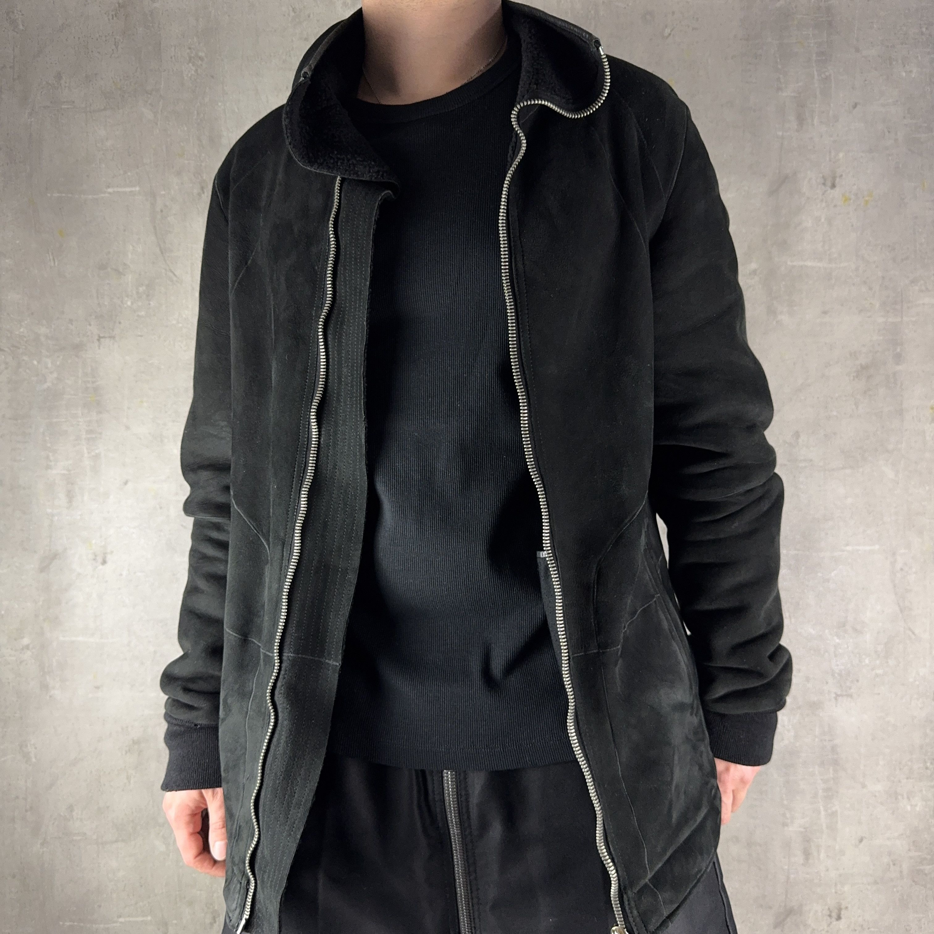 Rick Owens RICK OWENS Leather Suede Intarsia Shearling Jacket Size IT54 Size US XL / EU 56 / 4 - 10 Thumbnail