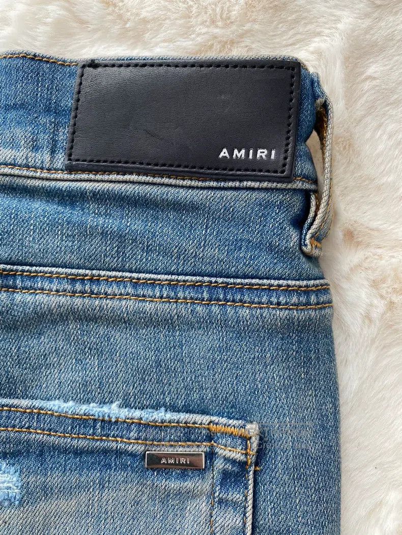 Amiri Amiri Size 38 Washed blue-pink cashew flower patchwork MX1 Size US 38 / EU 54 - 3 Thumbnail