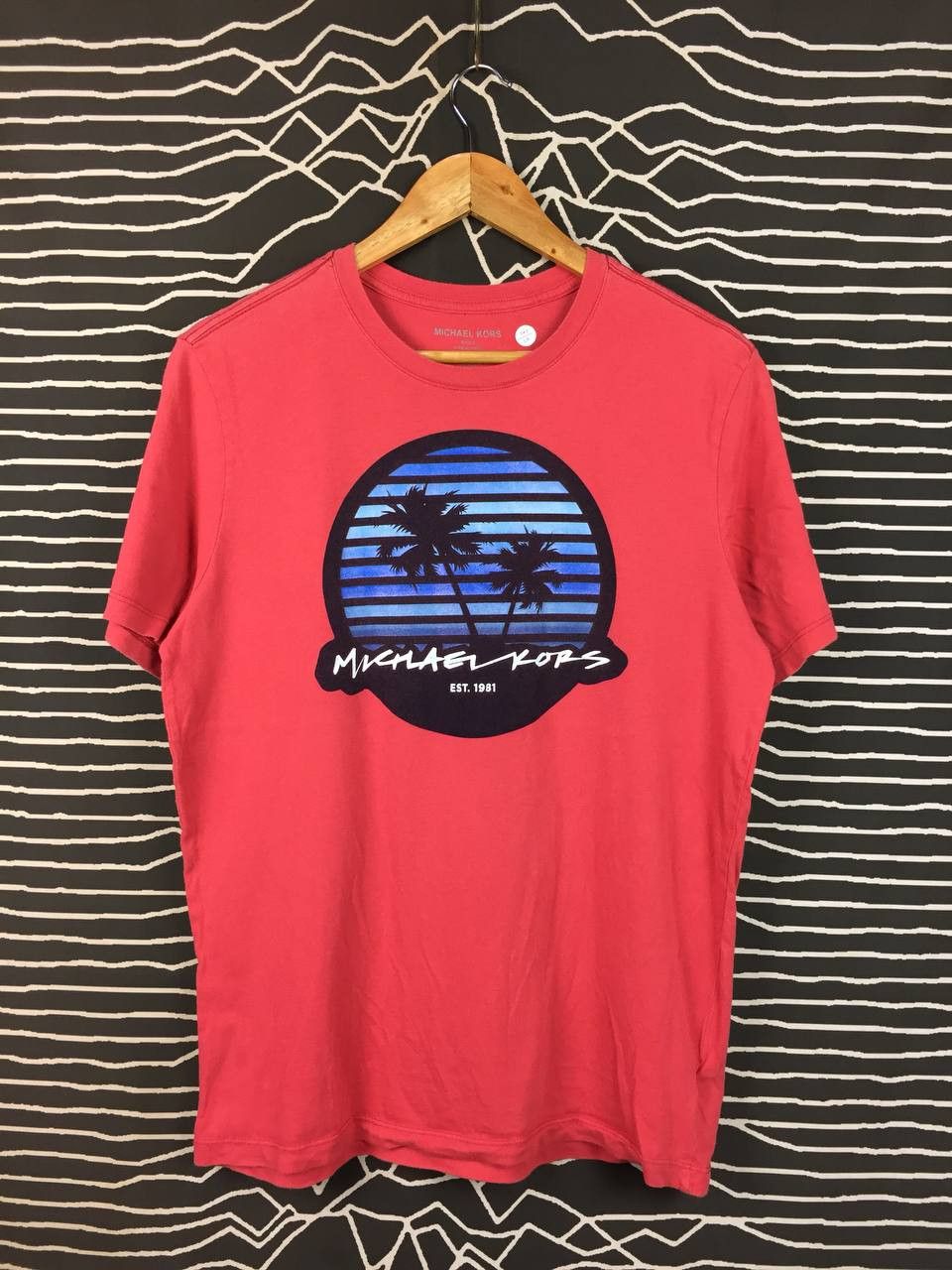 Michael Kors Michael Kors Coral Tropical Palm Tree Sunset Graphic Tee Size US S / EU 44-46 / 1 - 1 Thumbnail