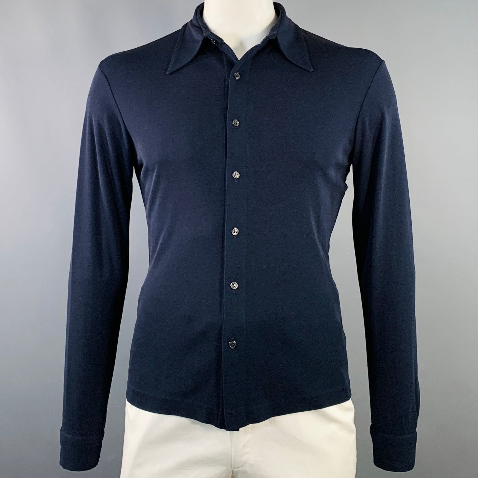Other DANIEL CLEARY Rayon Jersey Pointed Collar Long Sleeve Shirt Size US L / EU 52-54 / 3 - 1 Thumbnail