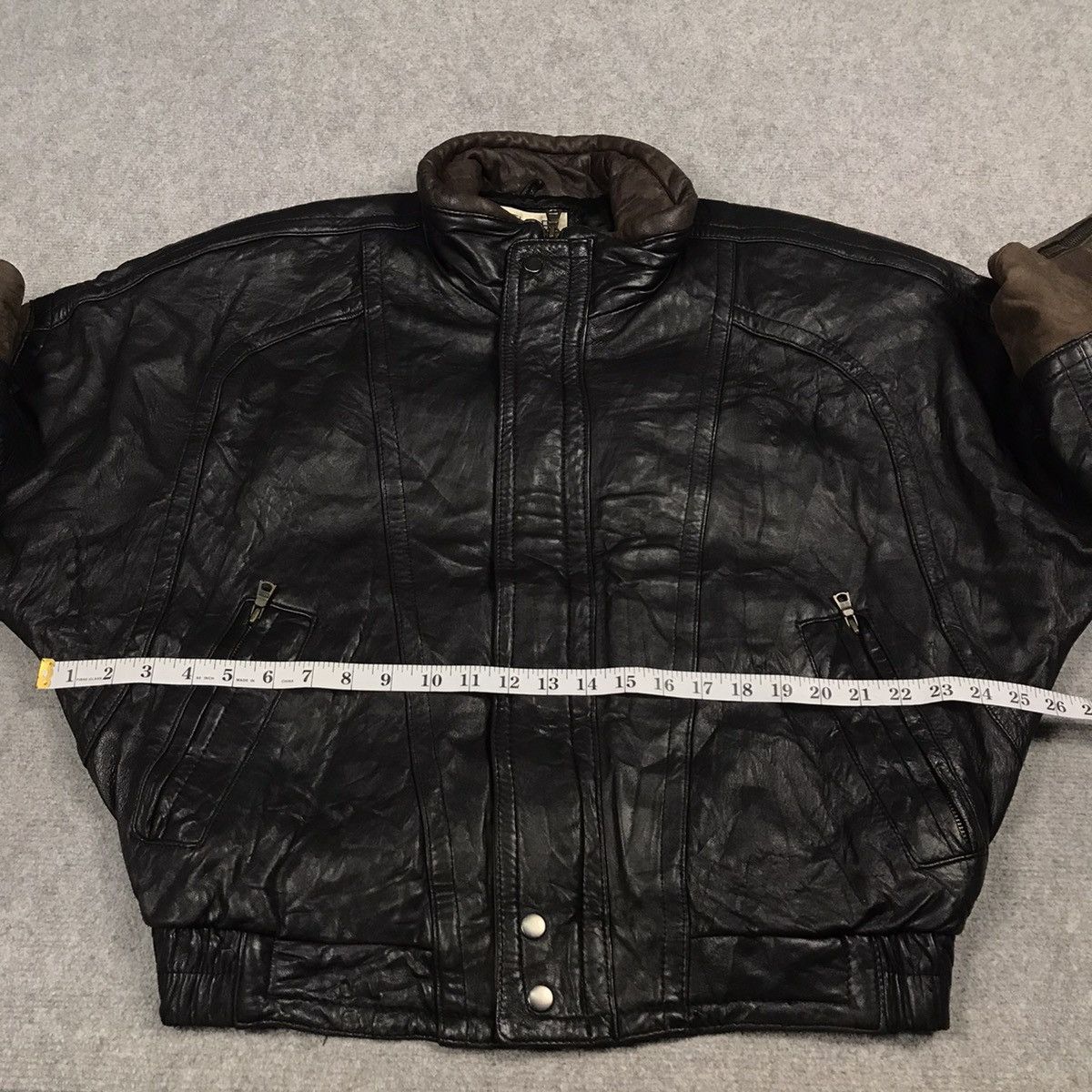 Japanese Brand PELLE STUDIO PUNK LEATHER BOMBER JACKET Size US L / EU 52-54 / 3 - 16 Thumbnail