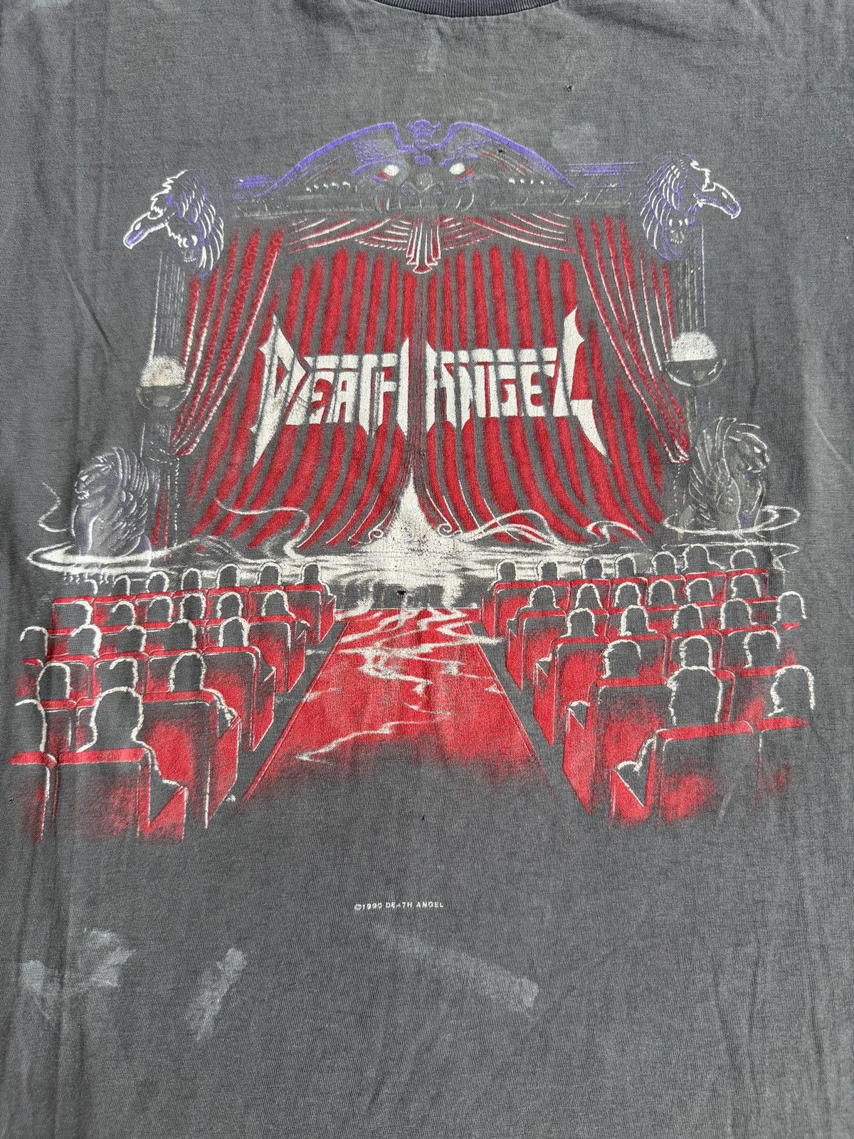 Band Tees × Vintage *RARE* 1990 90s VINTAGE DEATH ANGEL FADED DISTRESSED METAL Size US L / EU 52-54 / 3 - 3 Thumbnail