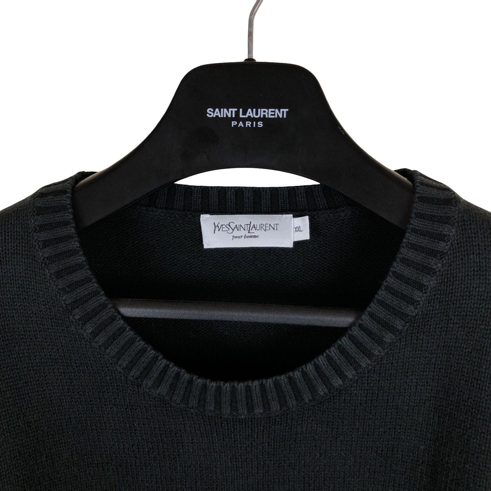 YSL Logo Yves Saint Laurent Sweater Knit Black 2000