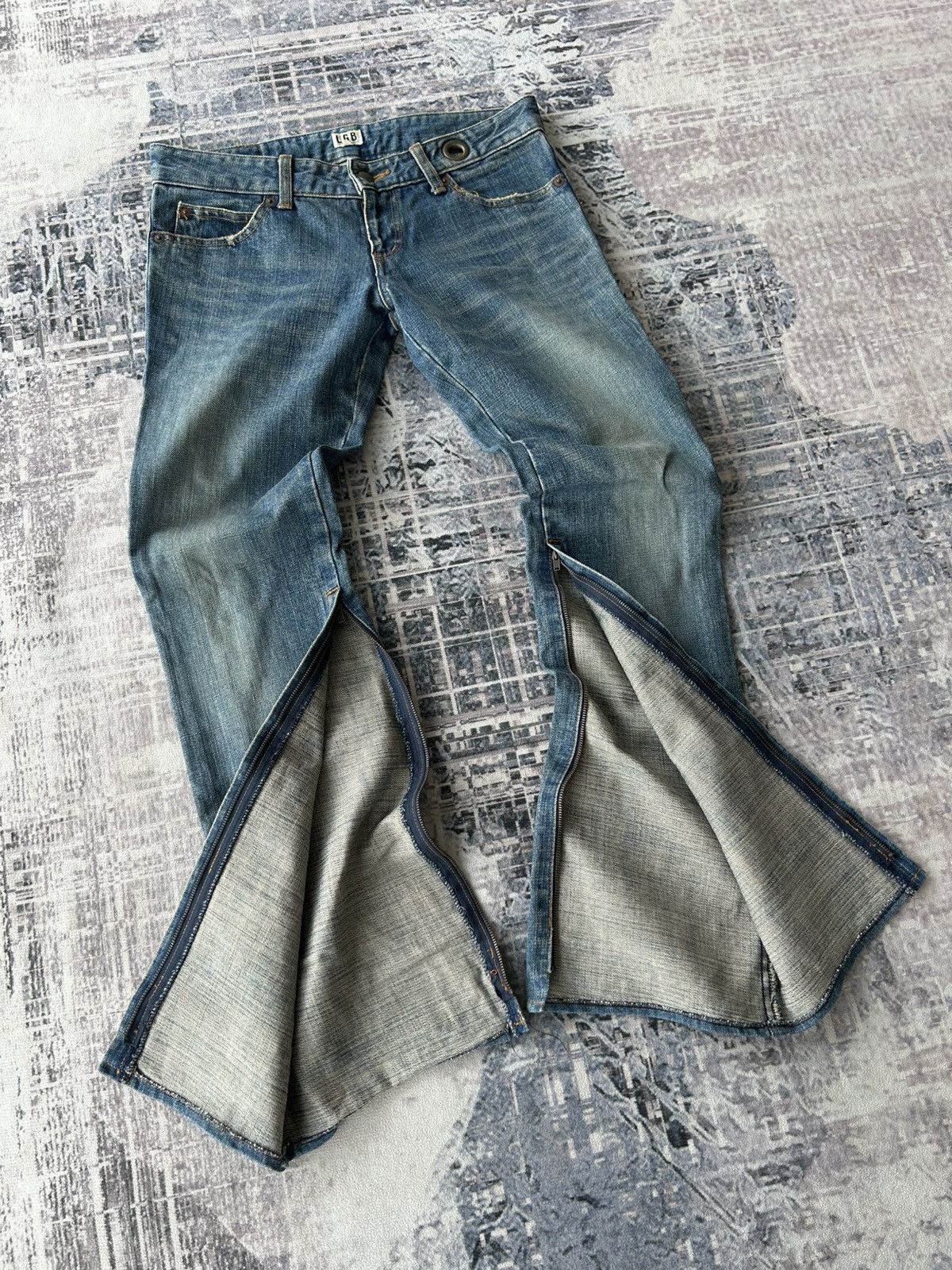 Le Grande Bleu (L.G.B.) LGB Rockstar Zipper Jeans Size US 30 / EU 46 - 4 Thumbnail