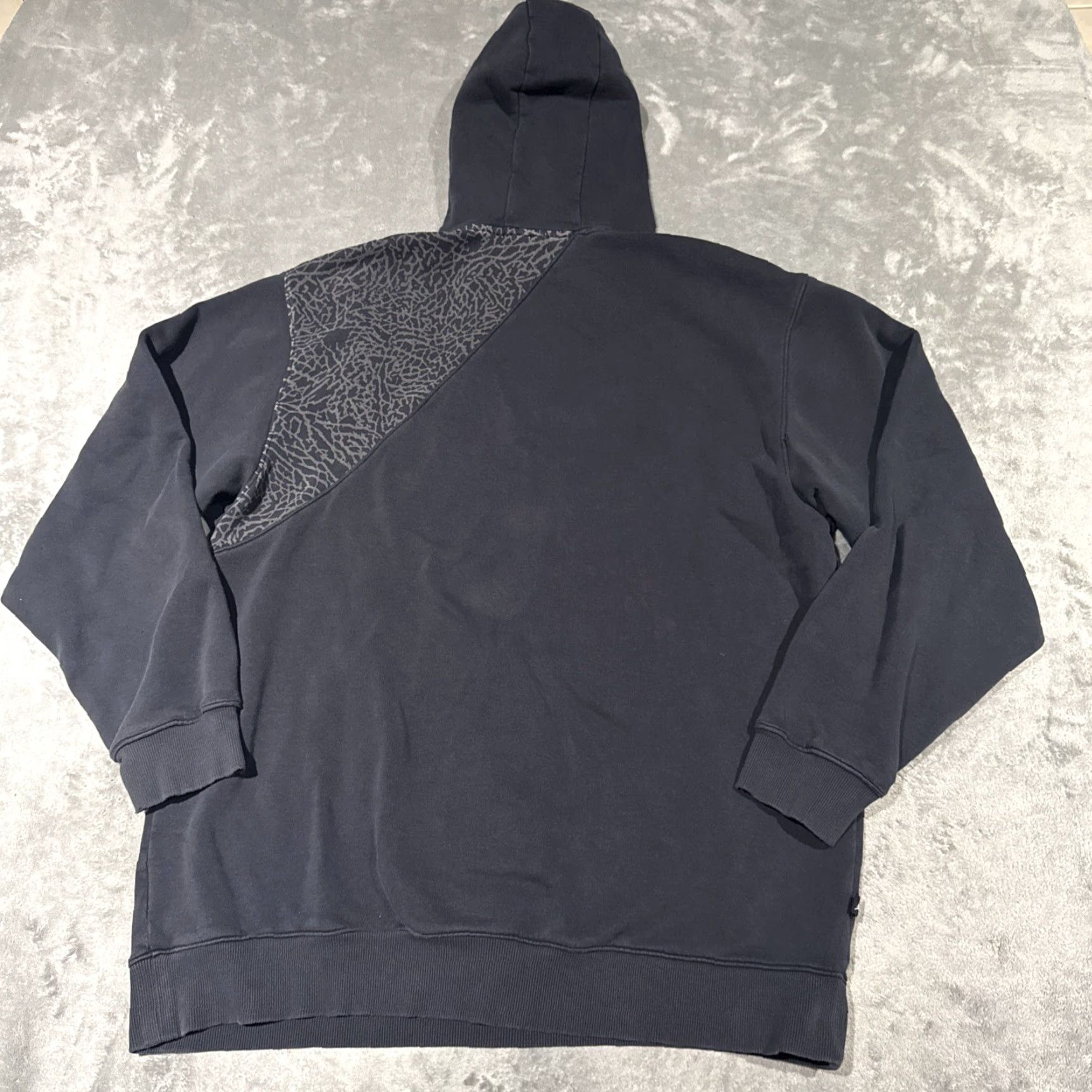 Jordan Brand Jordan Sweatshirt Mens Large Black Hoodie Pullover Long Sleeve Cement Elephant Logo Zipper Athletic Size US L / EU 52-54 / 3 - 6 Thumbnail