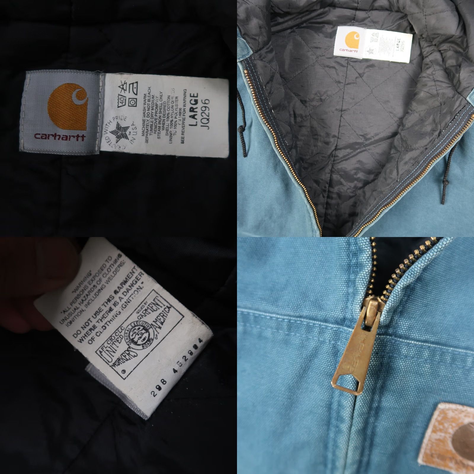 Carhartt VINTAGE Carhartt Jacket 90s Bomber Blue J97 Mens L Work Active Jacket Size L Blue Carhartt J97 USA Made Size US L / EU 52-54 / 3 - 8 Thumbnail