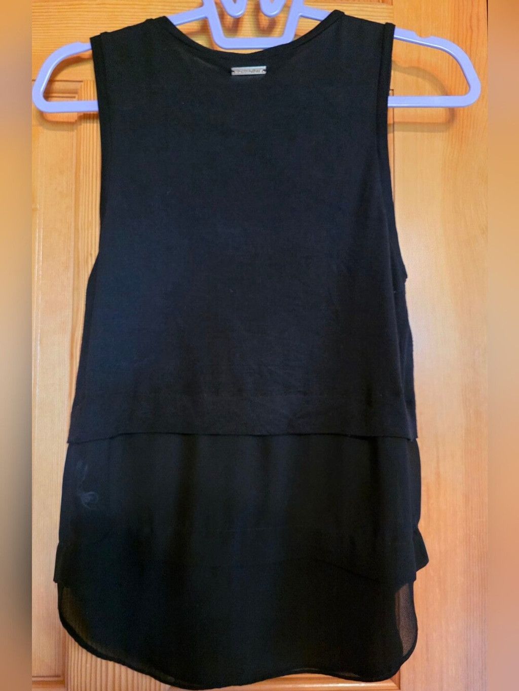 Michael Kors Michael Kors Black Layered Sheer-Hem Sleeveless Tank Size XS / US 0-2 / IT 36-38 - 4 Thumbnail