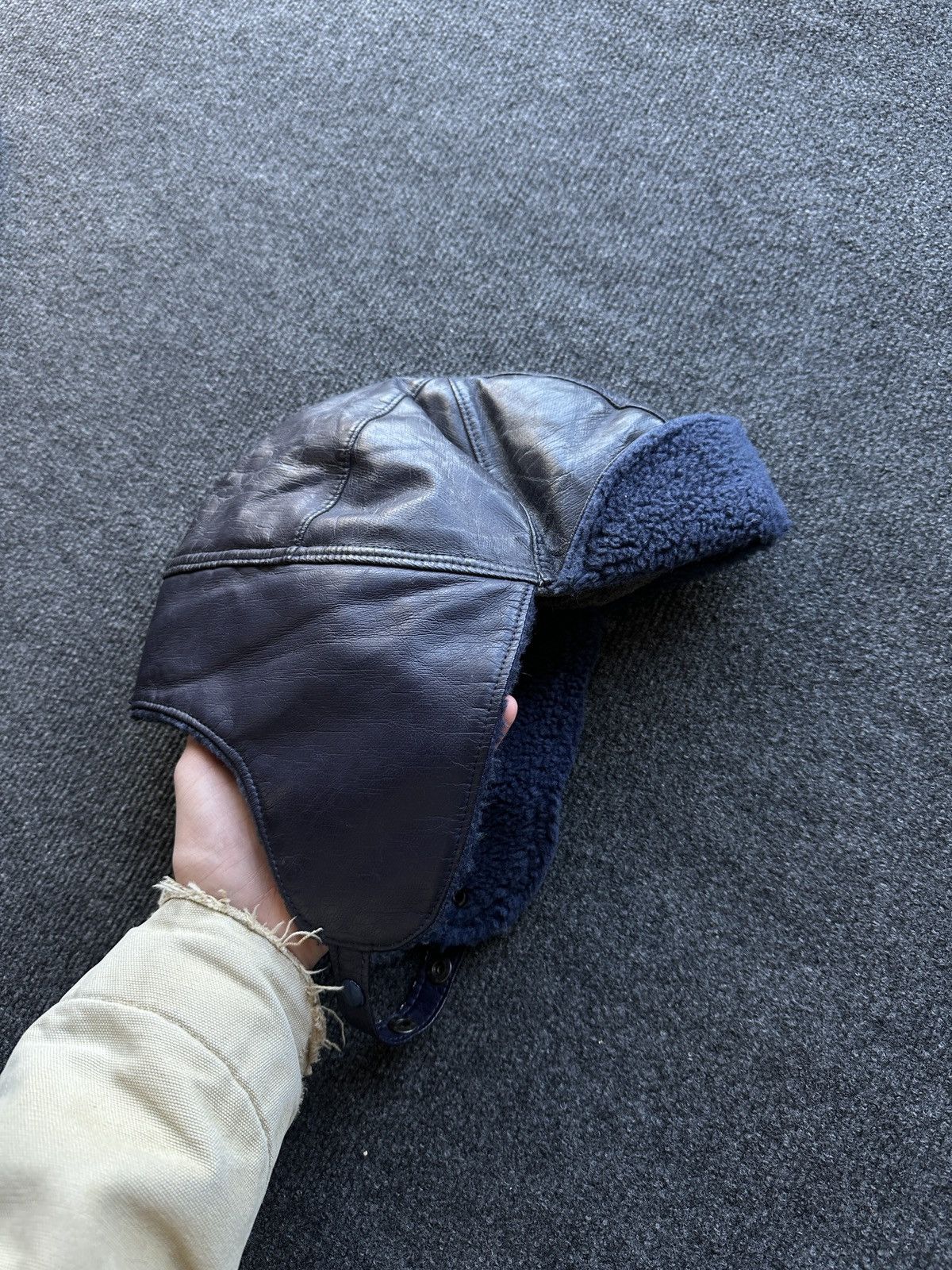 Vintage 🚨Y2K HYPE LEATHER FUZZY AVIATOR USHANKA HAT bubble Size ONE SIZE - 1 Thumbnail