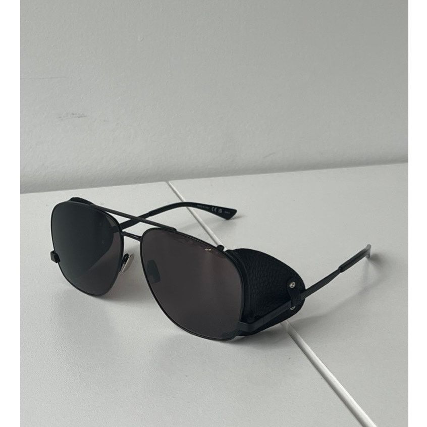 Saint Laurent Paris NEW Saint Laurent SL653 Leon Shield Aviator Sunglasses Black Size ONE SIZE - 12 Thumbnail