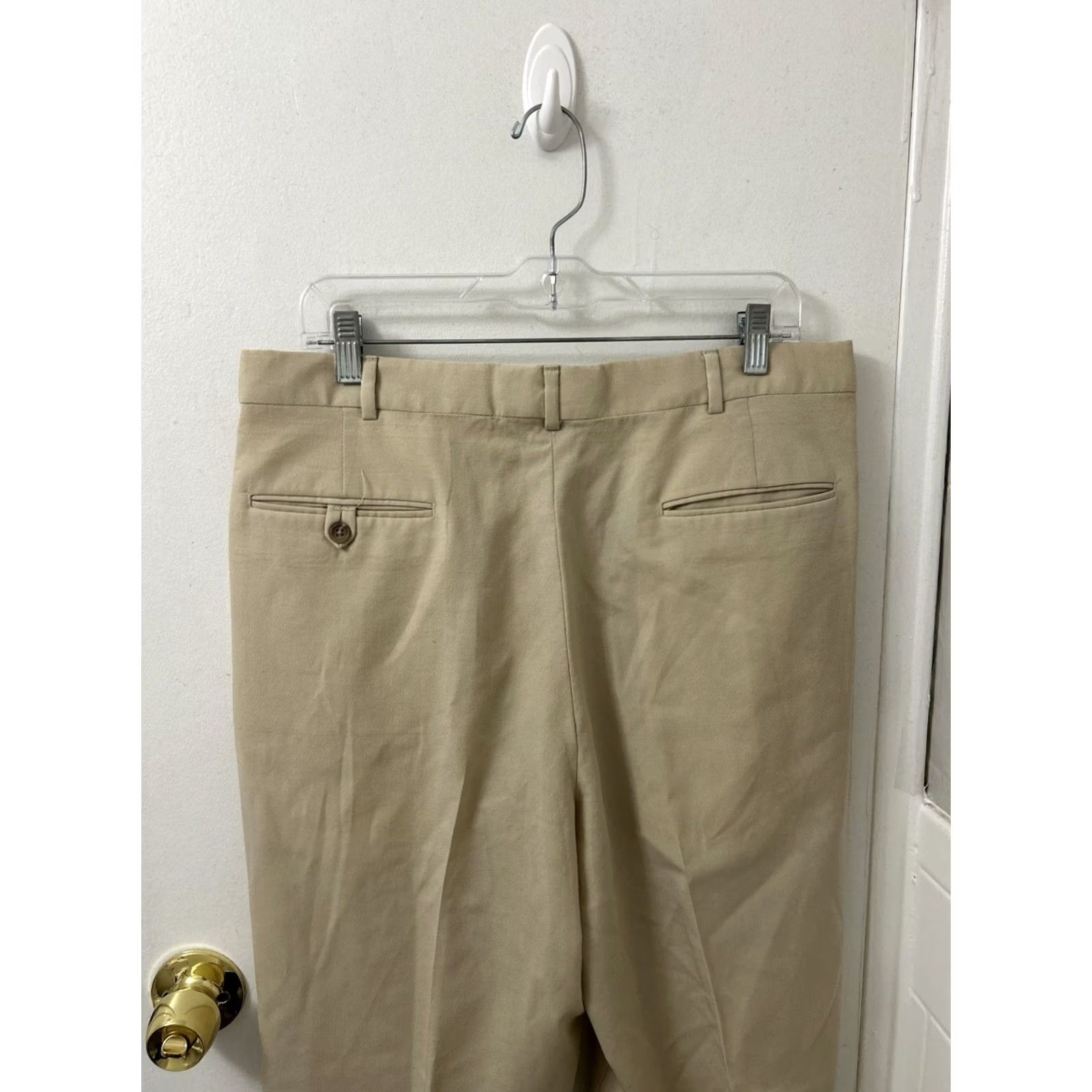 Lands' End VTG Lands' End Direct Merchants Pants Mens 34x29 Tan 100% Wool Chino Trousers Slim? Classic? Wait: ensure original words only. Size US 36 / EU 52 - 7 Thumbnail