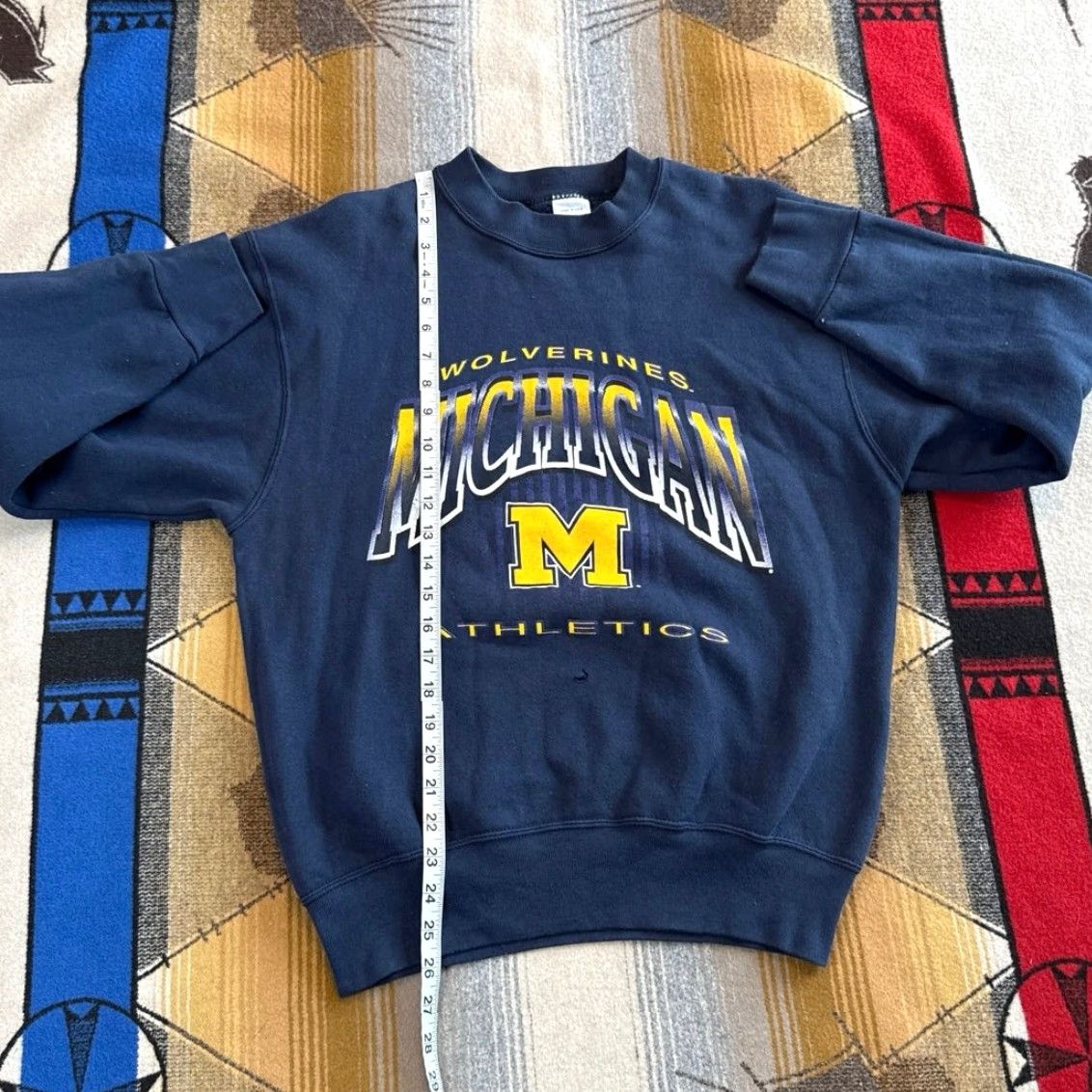 Vintage VINTAGE University Of Michigan Wolverines Crewneck Sweatshirt Men M Blue 90s College Sports Pullover Sweatshirt Size US M / EU 48-50 / 2 - 6 Thumbnail