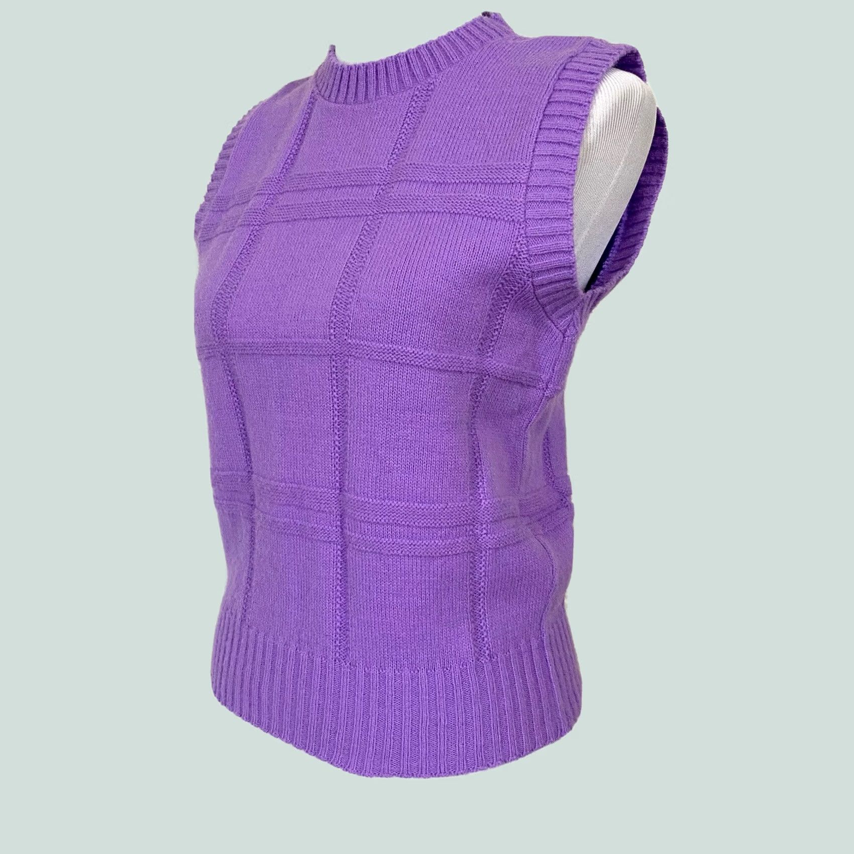 Vintage VINTAGE Andrea Lauren Sleeveless Sweater Pullover Purple Women’s Medium Shirt Size M / US 6-8 / IT 42-44 - 1 Thumbnail