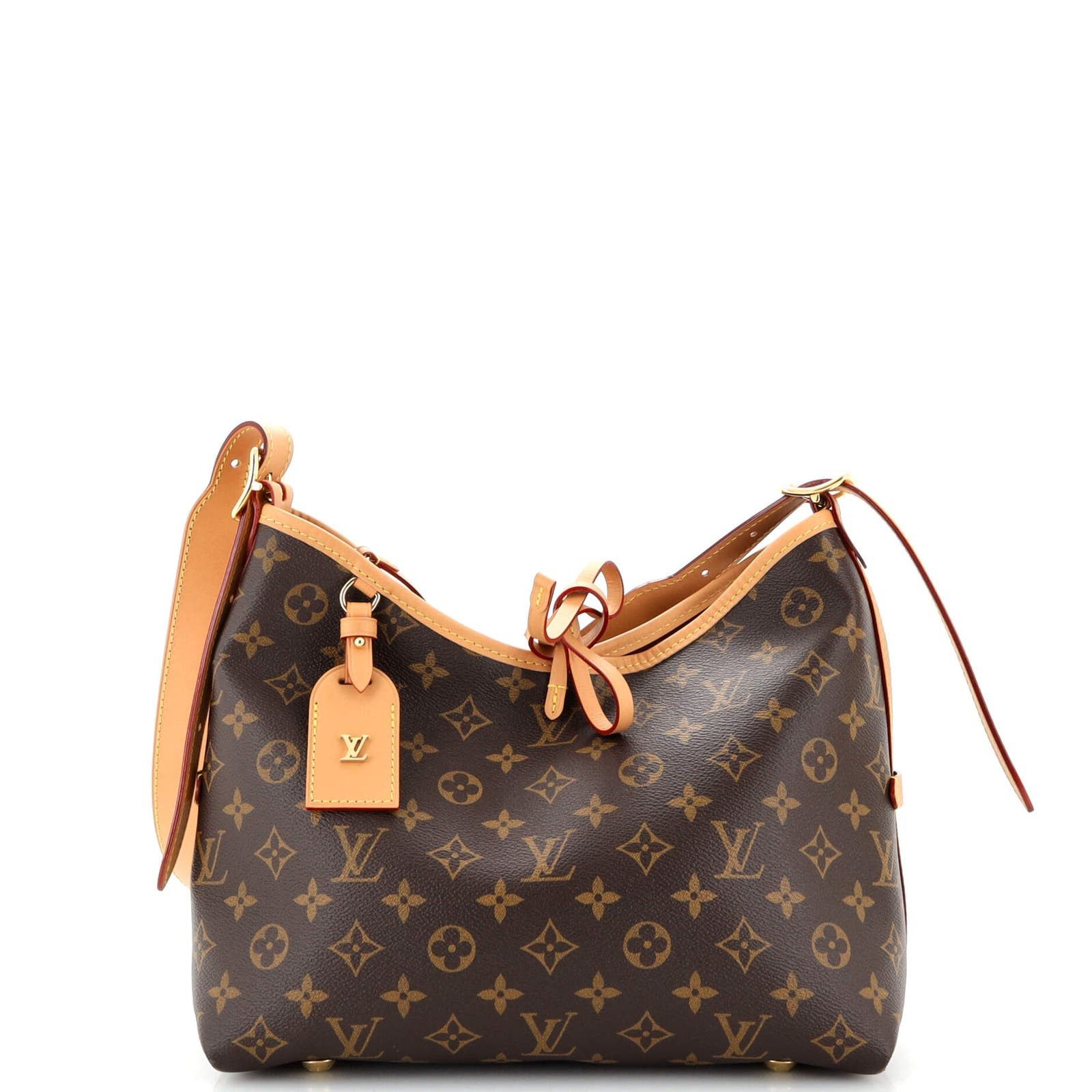 image of Louis Vuitton Carryall Hobo Monogram Canvas Pm in Brown, Women's