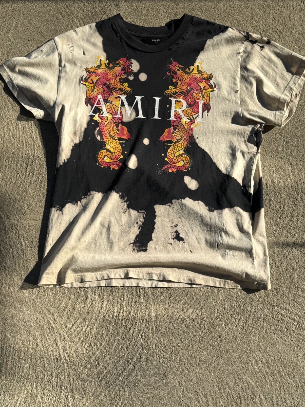 Amiri AMIRI Watercolor Dragon and Logo T-shirt Size US S / EU 44-46 / 1 - 1 Thumbnail
