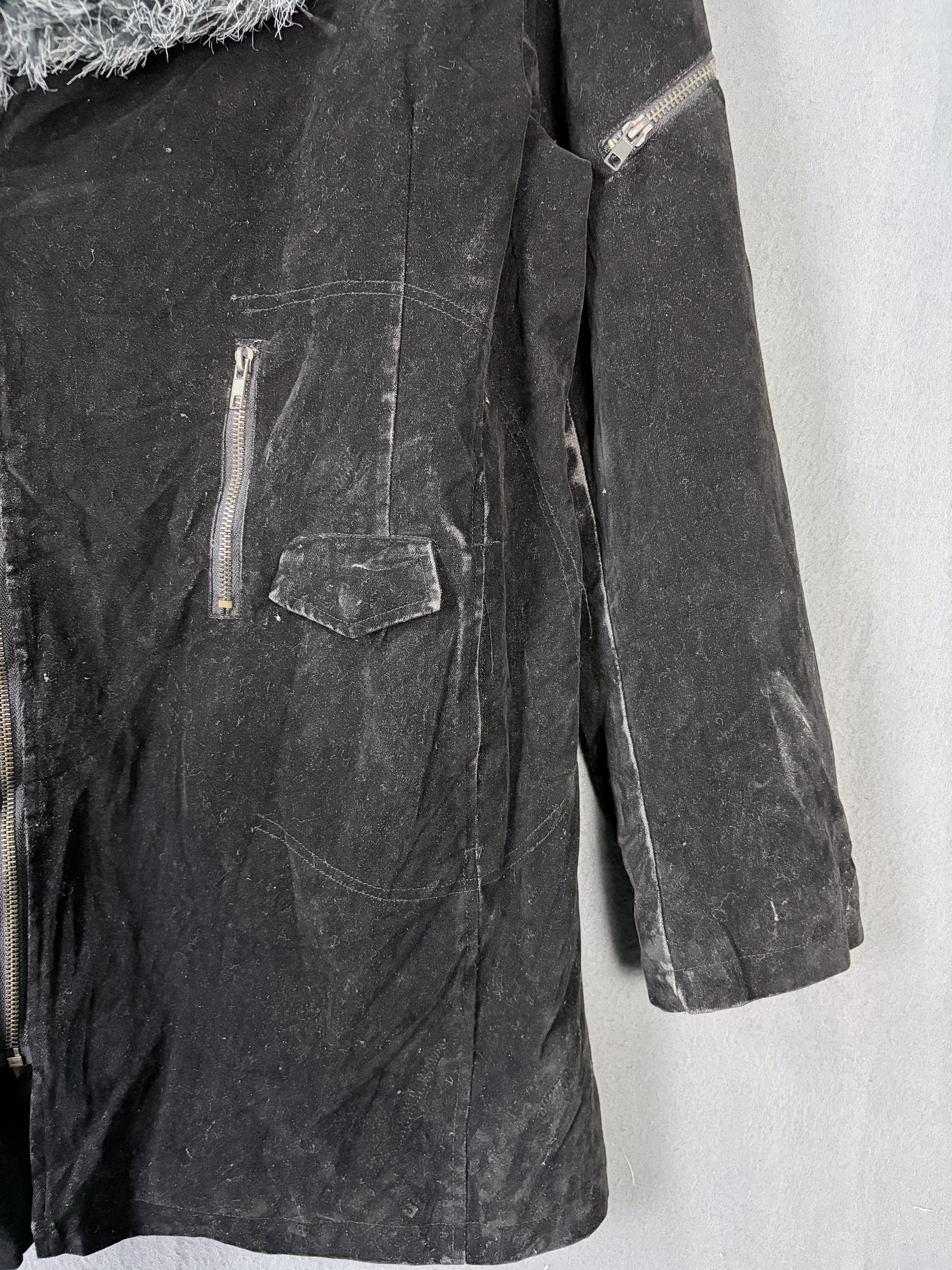 In The Attic In The Attic ATC Faux Fur Asymmetrical Velvet Coat Size US L / EU 52-54 / 3 - 3 Thumbnail