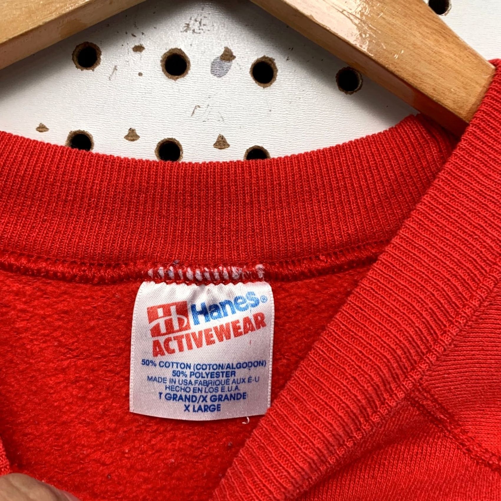 Hanes VINTAGE Ravina Music Sweatshirt Mens XL Red Fleece Crewneck Pullover Hanes 90s USA Size US XL / EU 56 / 4 - 6 Thumbnail