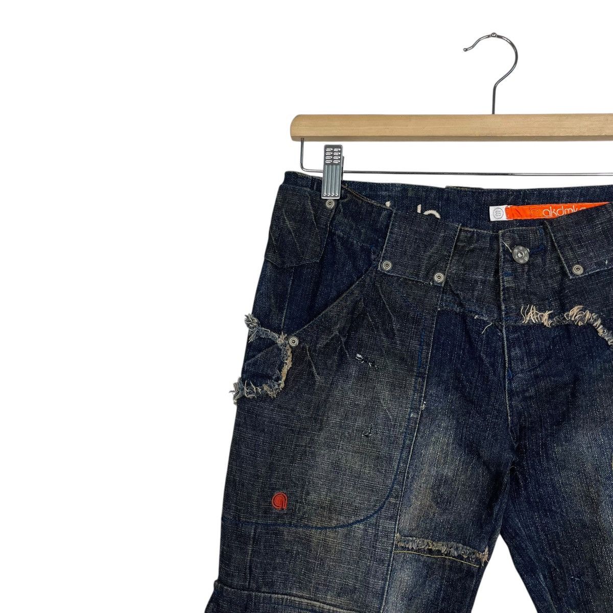 Japanese Brand Vintage Akdmks Tactical Rare Design Flare Denim Jeans Size 29" - 6 Thumbnail