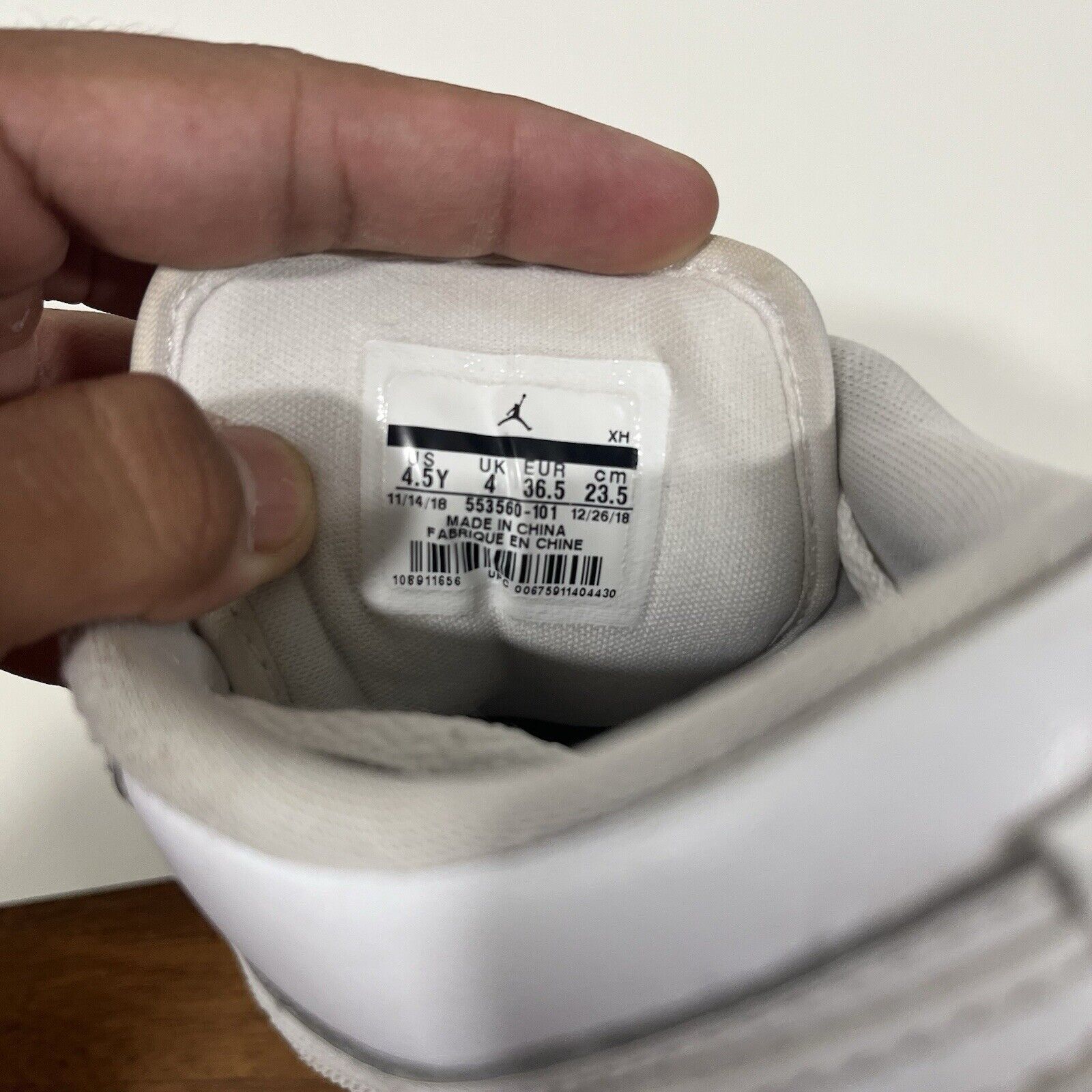 Jordan Brand SZ 4.5Y / 6 W - Jordan 1 Low Triple White (553560 101) Size US 6 / IT 36 - 7 Thumbnail
