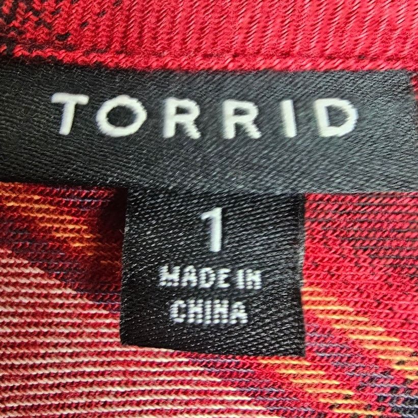 Torrid Torrid Womens Plaid Button Front Shirt Plus Size 1X Grunge Size XL / US 12-14 / IT 48-50 - 6 Thumbnail