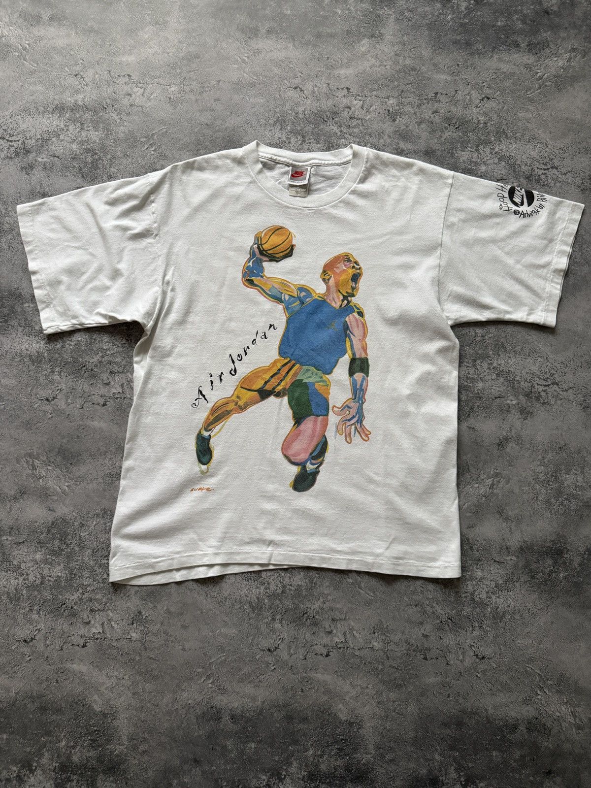 Nike Vintage 90s Nike Air Jordan HOOP HEROES PHILIP BURKE T-SHIRT Size US M / EU 48-50 / 2 - 1 Thumbnail