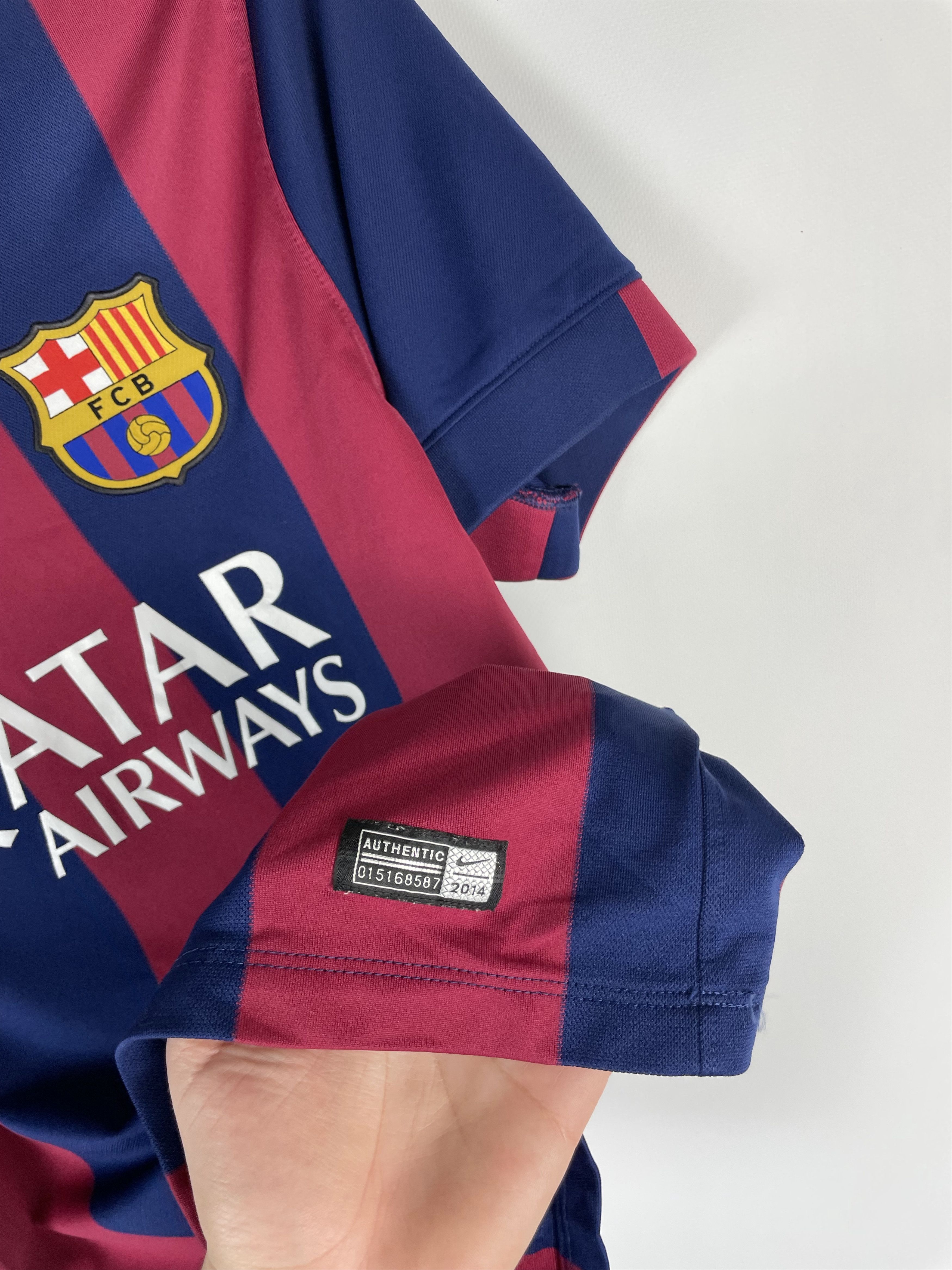 Nike BARCELONA 2014 HOME SUAREZ FOOTBALL SHIRT SOCCER JERSEY Size US M / EU 48-50 / 2 - 7 Thumbnail