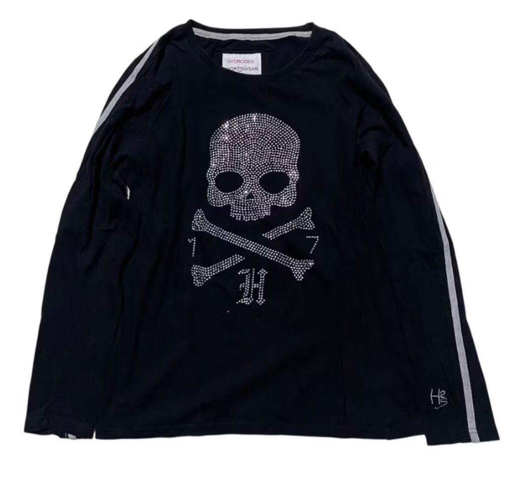 Le Grande Bleu (L.G.B.) Hydrogen Gothic Skull Graphic Long Sleeve T-Shirt Size US XS / EU 42 / 0 - 1 Thumbnail